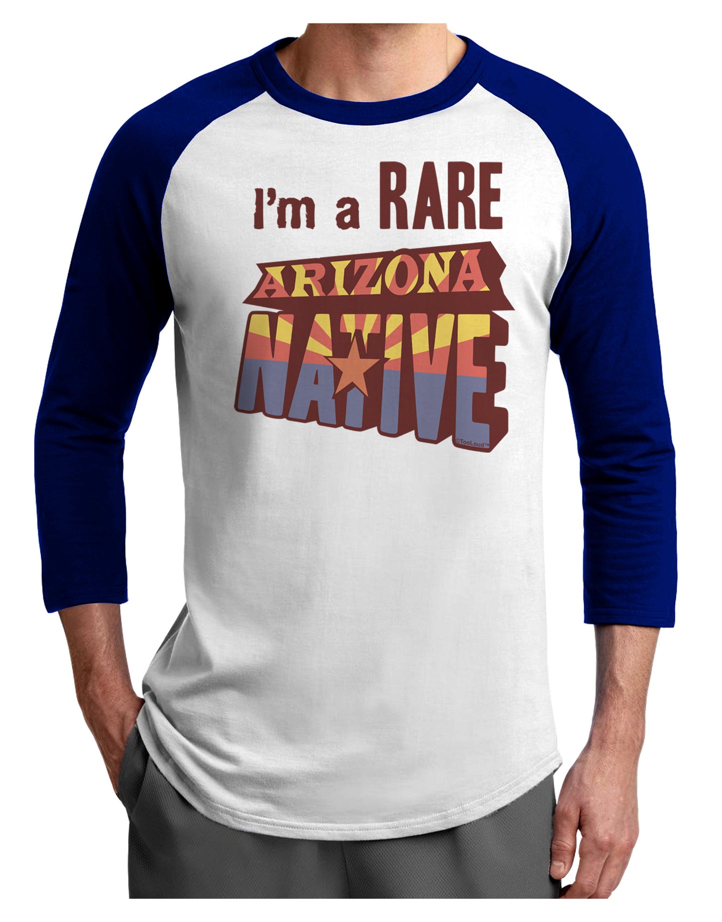 I'm a Rare Arizona Native Adult Raglan Shirt-Raglan Shirt-TooLoud-White-Royal-X-Small-Davson Sales