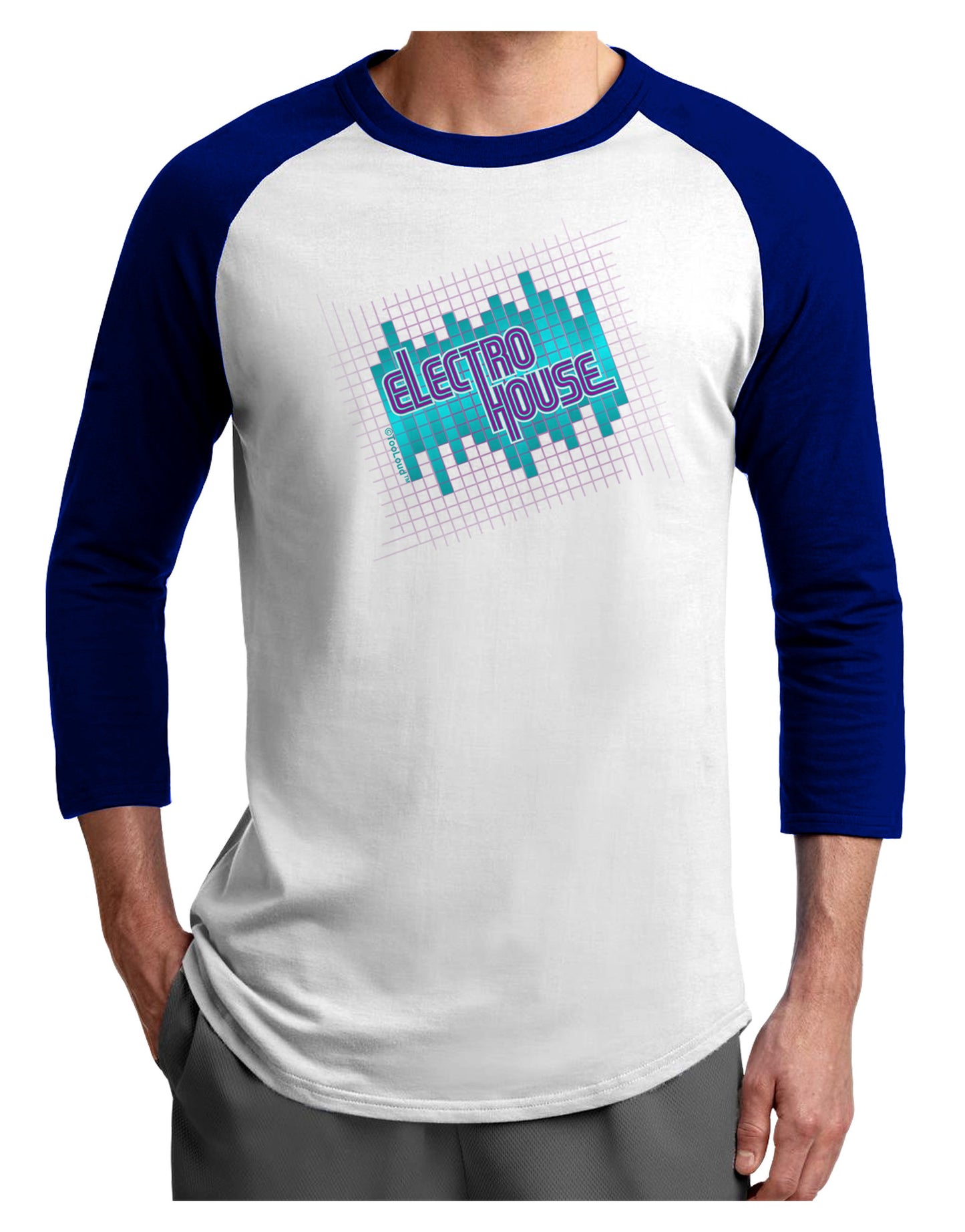 Electro House Equalizer Adult Raglan Shirt-Raglan Shirt-TooLoud-White-Royal-X-Small-Davson Sales