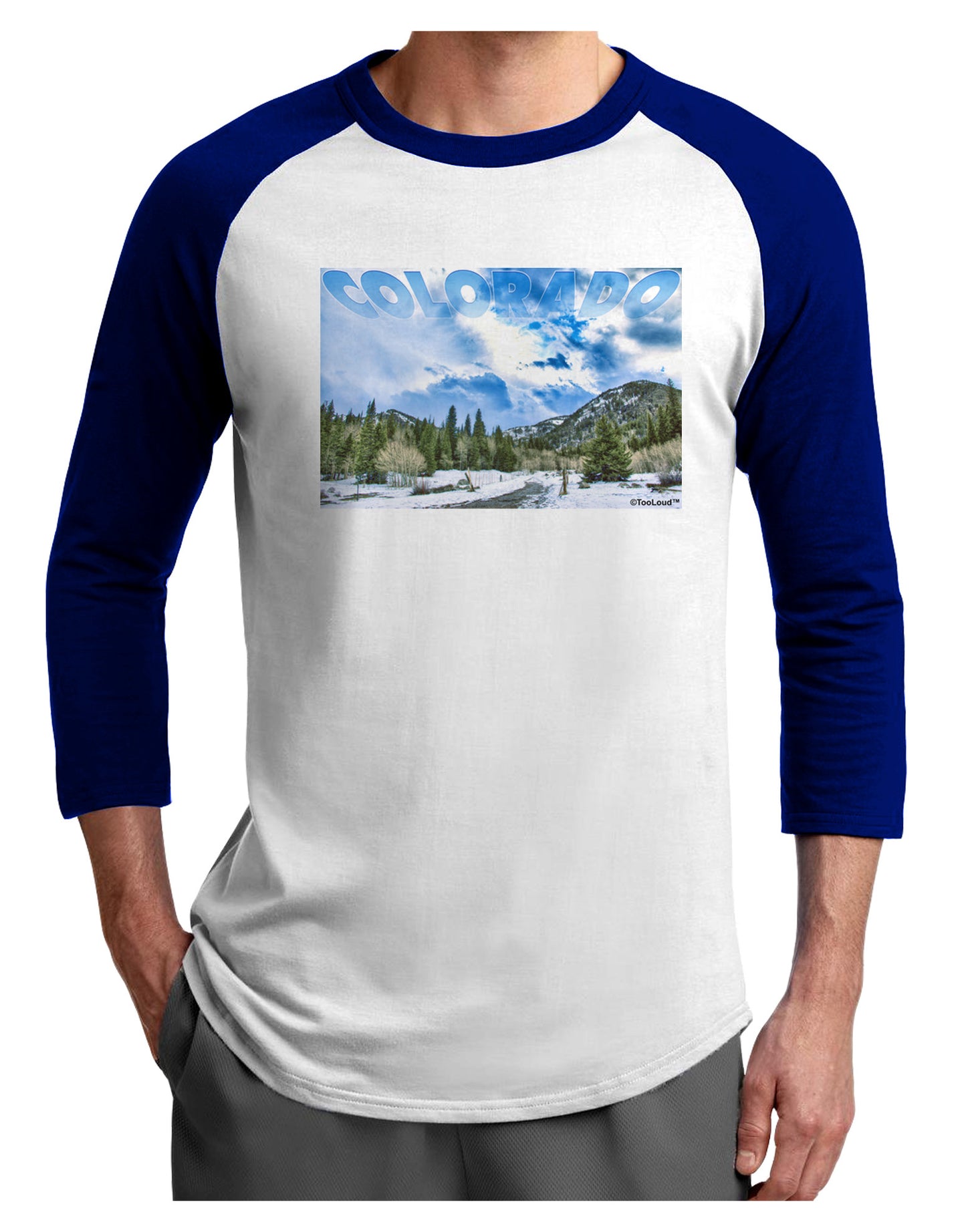 El Dora CO with Text Adult Raglan Shirt-Raglan Shirt-TooLoud-White-Royal-X-Small-Davson Sales
