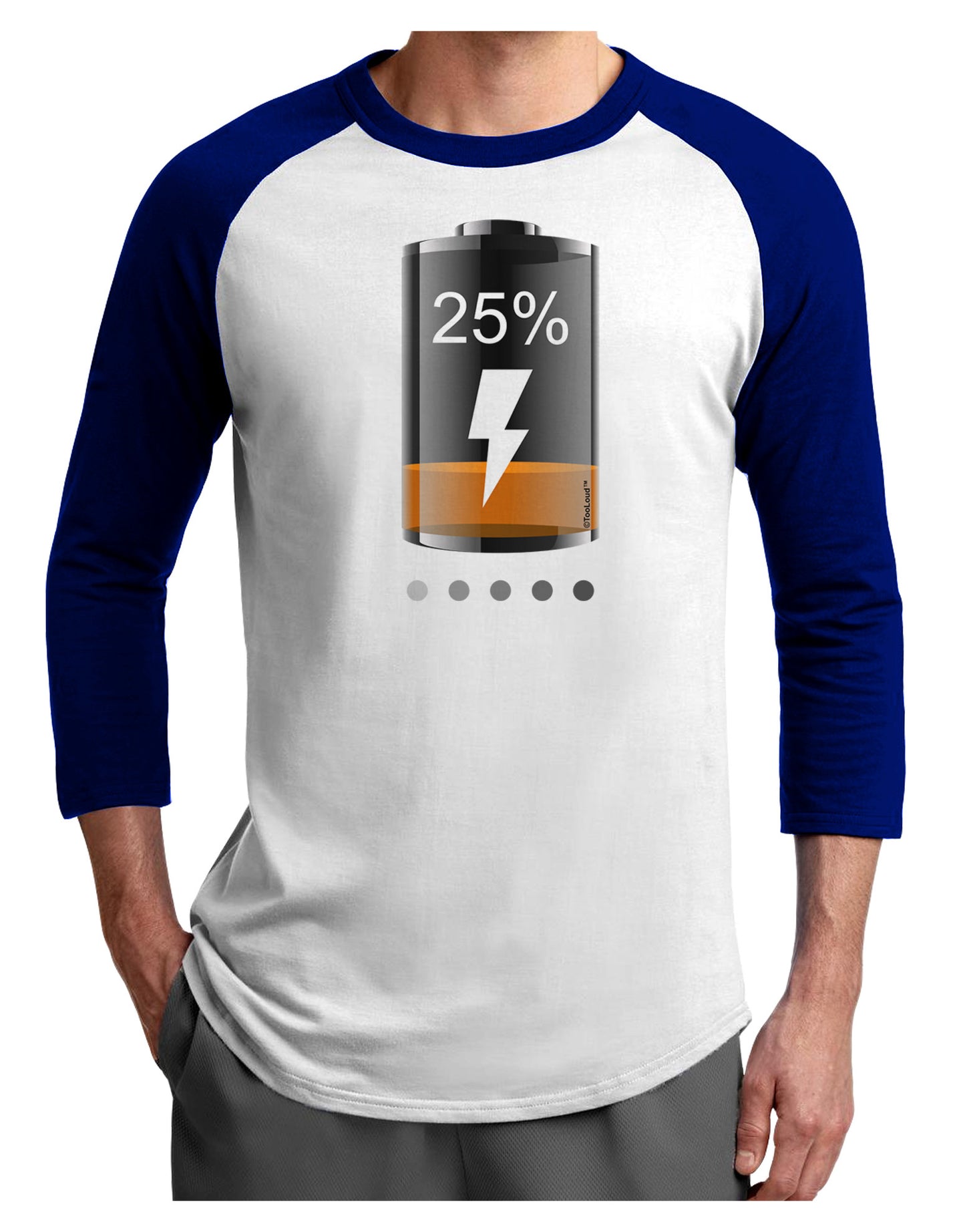Low Energy 25 Percent Adult Raglan Shirt-Raglan Shirt-TooLoud-White-Royal-X-Small-Davson Sales