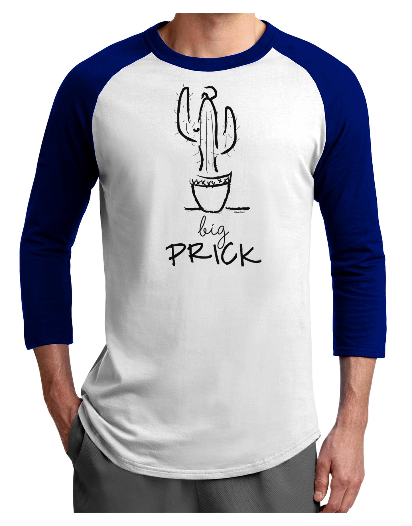 TooLoud Big Prick Adult Raglan Shirt-Mens-Tshirts-TooLoud-White-Royal-X-Small-Davson Sales