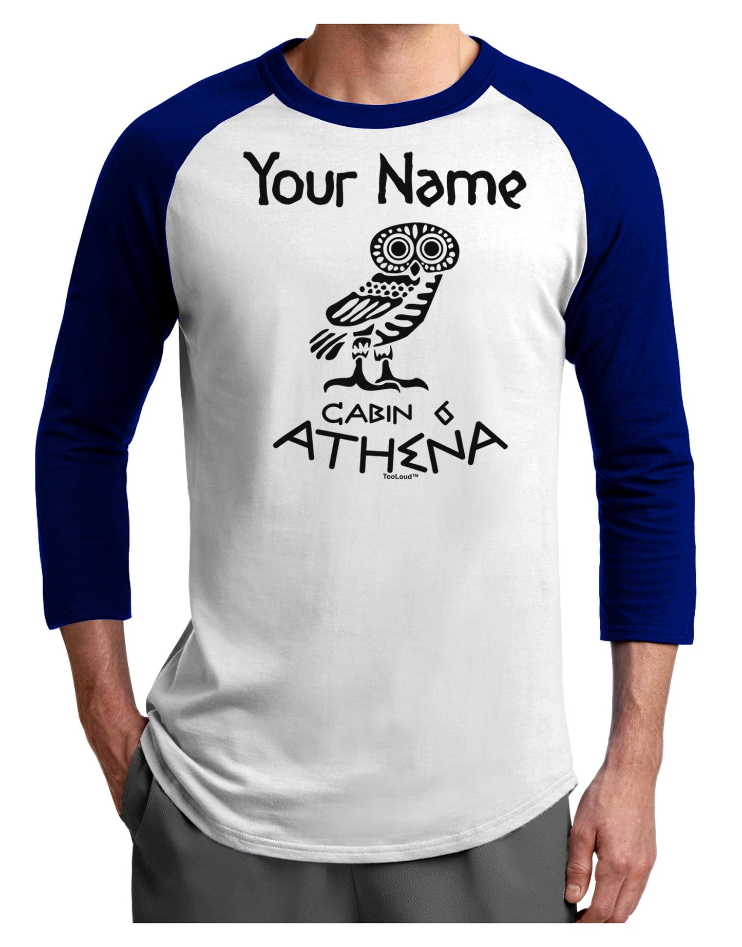 Personalized Cabin 6 Athena Adult Raglan Shirt by-Raglan Shirt-TooLoud-White-Royal-X-Small-Davson Sales