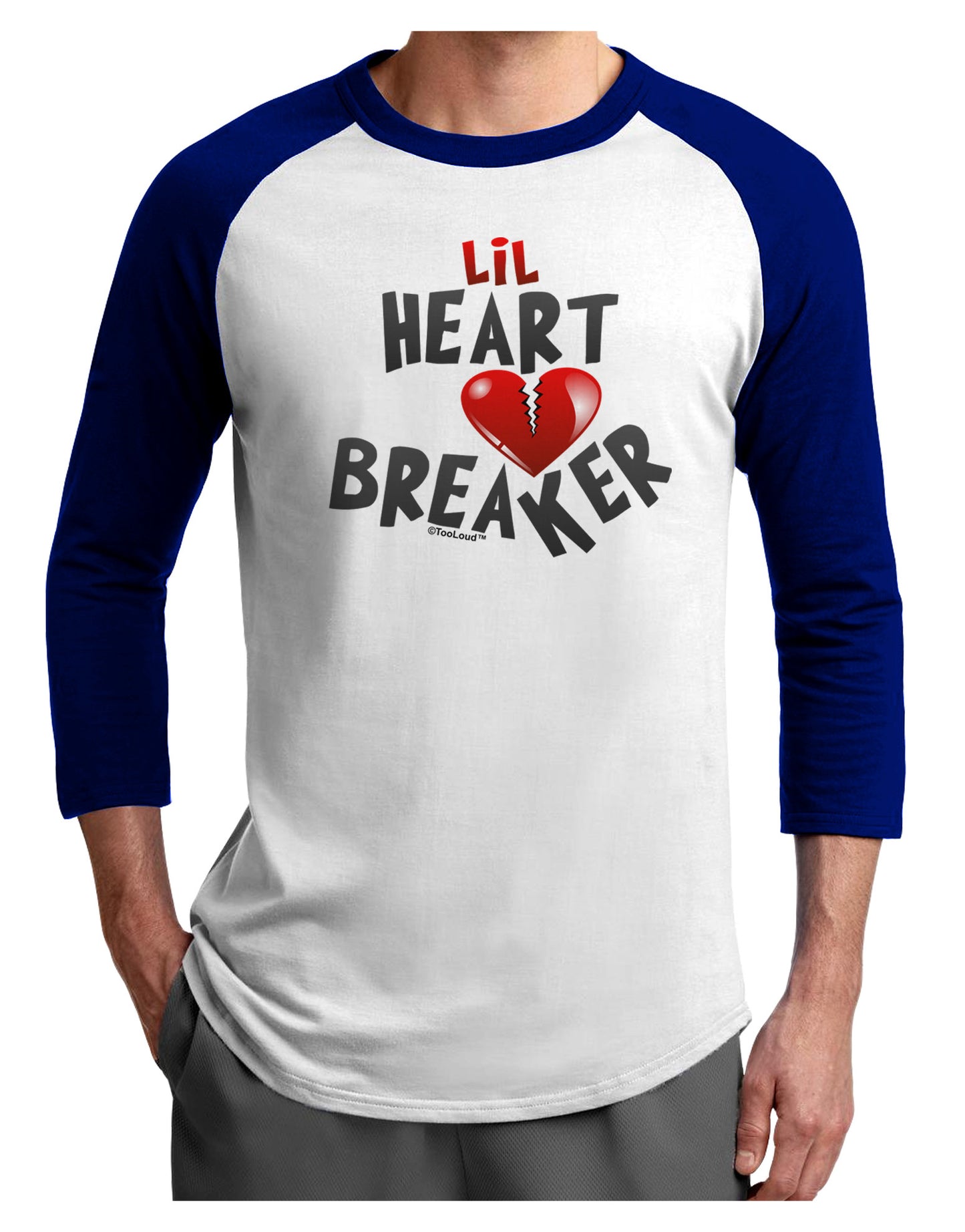 Lil Heart Breaker Adult Raglan Shirt-Raglan Shirt-TooLoud-White-Royal-X-Small-Davson Sales