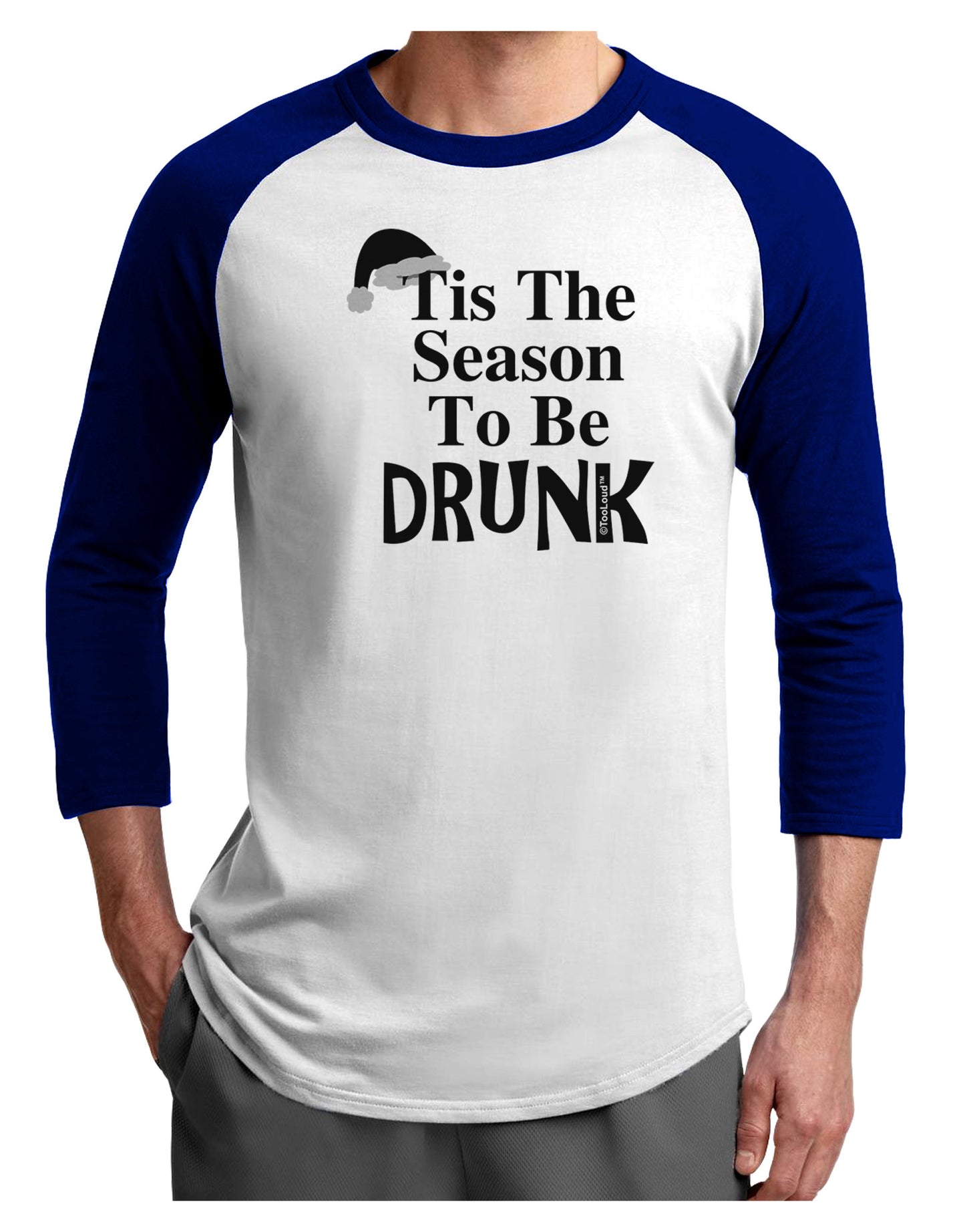 Season To Be Drunk BnW Adult Raglan Shirt-Raglan Shirt-TooLoud-White-Royal-X-Small-Davson Sales