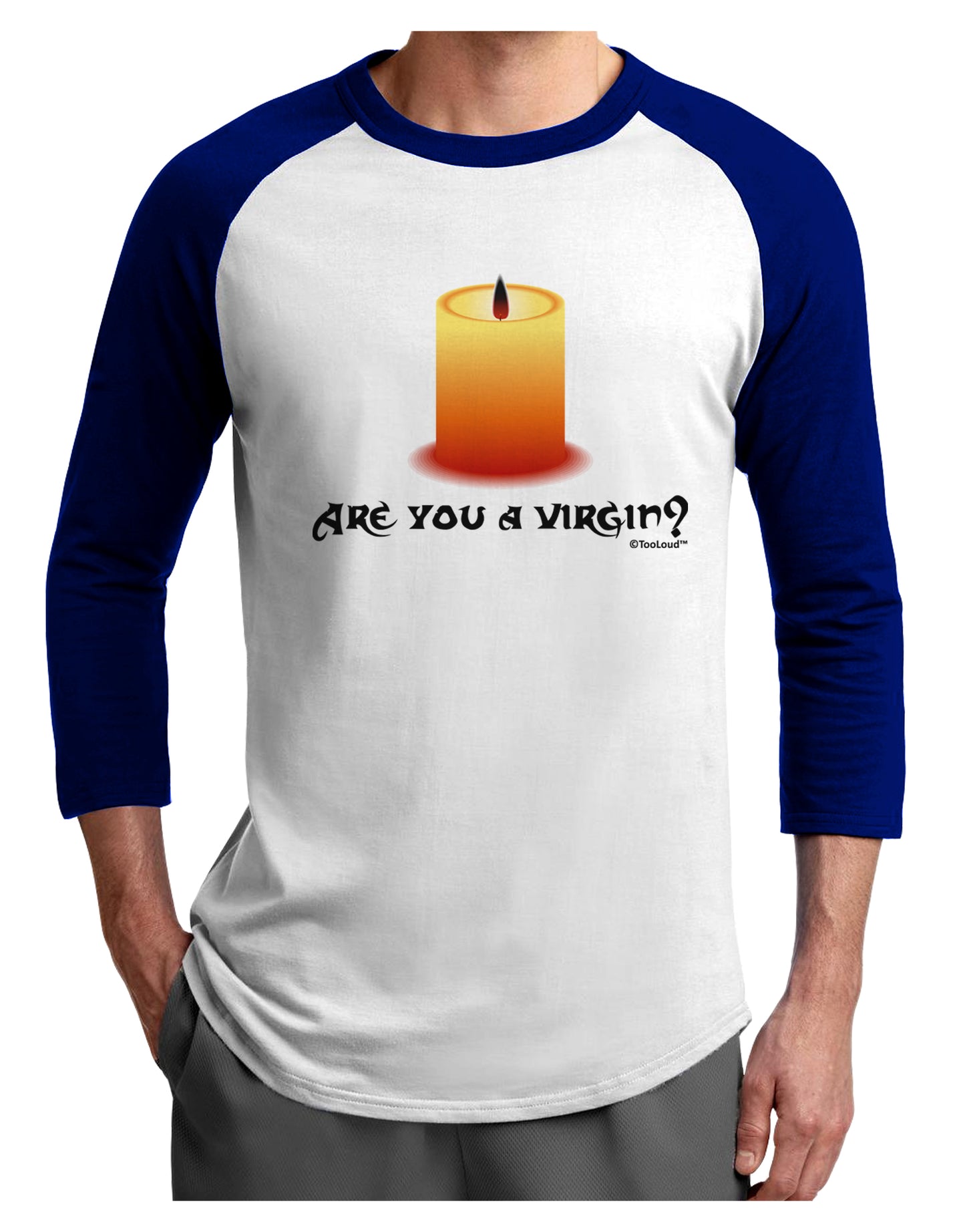 Are You A Virgin - Black Flame Candle Adult Raglan Shirt by TooLoud-TooLoud-White-Royal-X-Small-Davson Sales