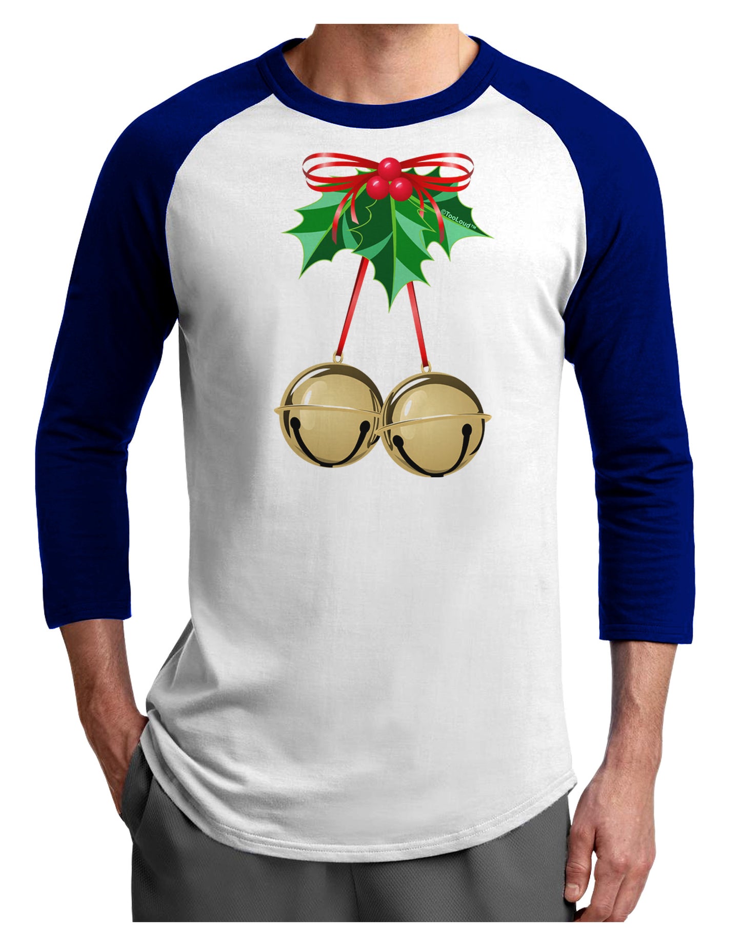 Jingle Balls Adult Raglan Shirt-Raglan Shirt-TooLoud-White-Royal-X-Small-Davson Sales