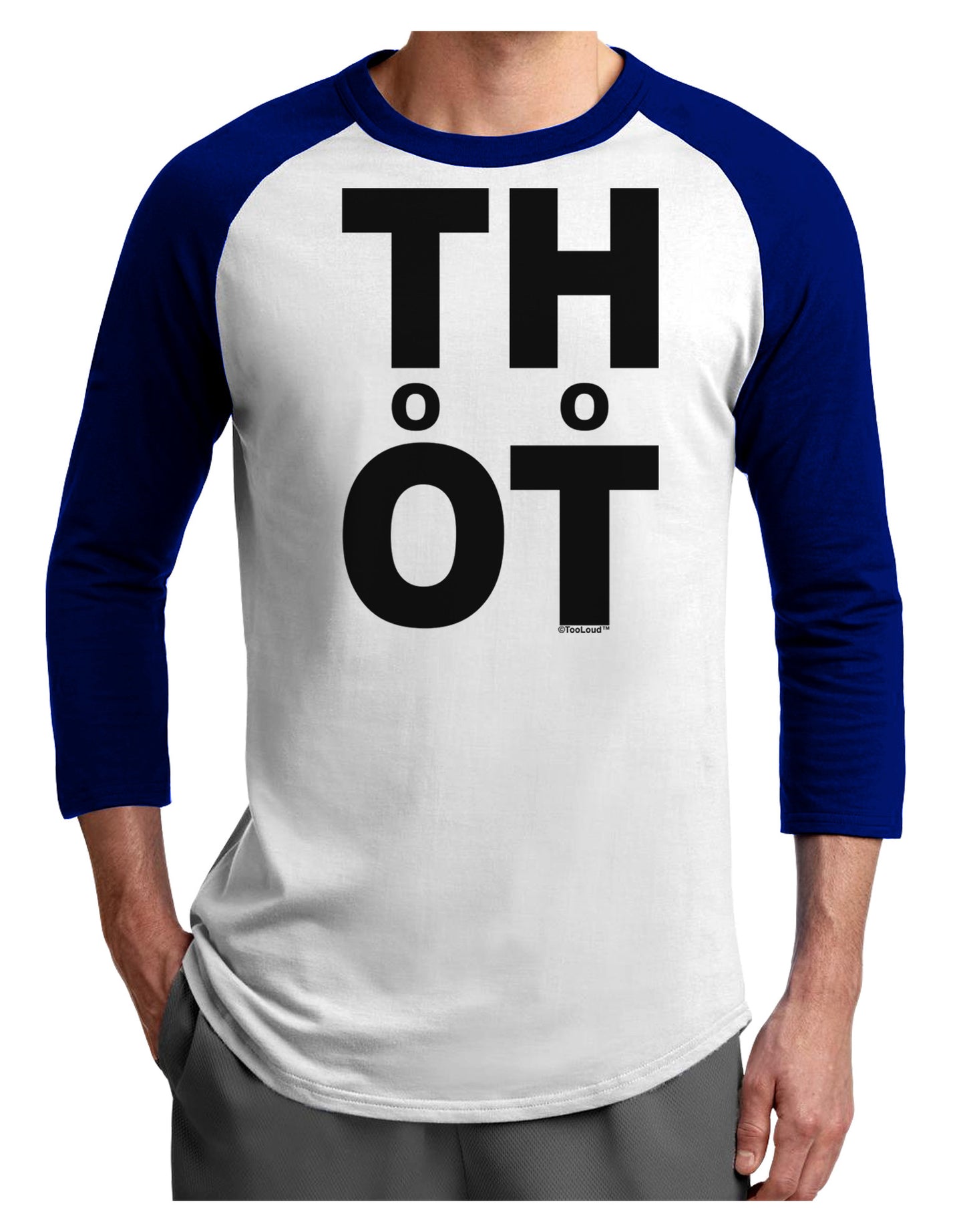 THOT Too Hot Adult Raglan Shirt-Raglan Shirt-TooLoud-White-Royal-X-Small-Davson Sales