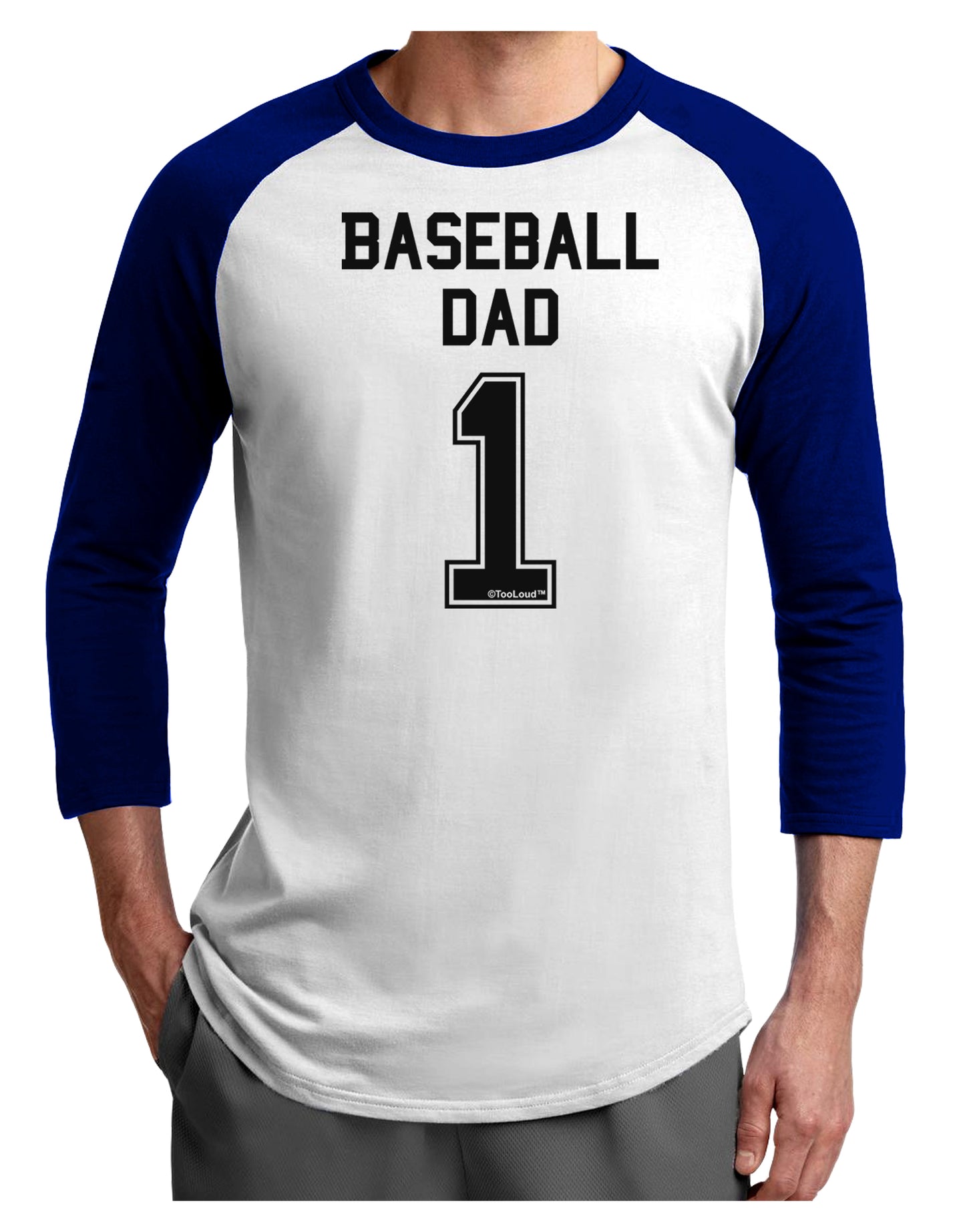 Baseball Dad Jersey Adult Raglan Shirt by TooLoud-TooLoud-White-Royal-X-Small-Davson Sales