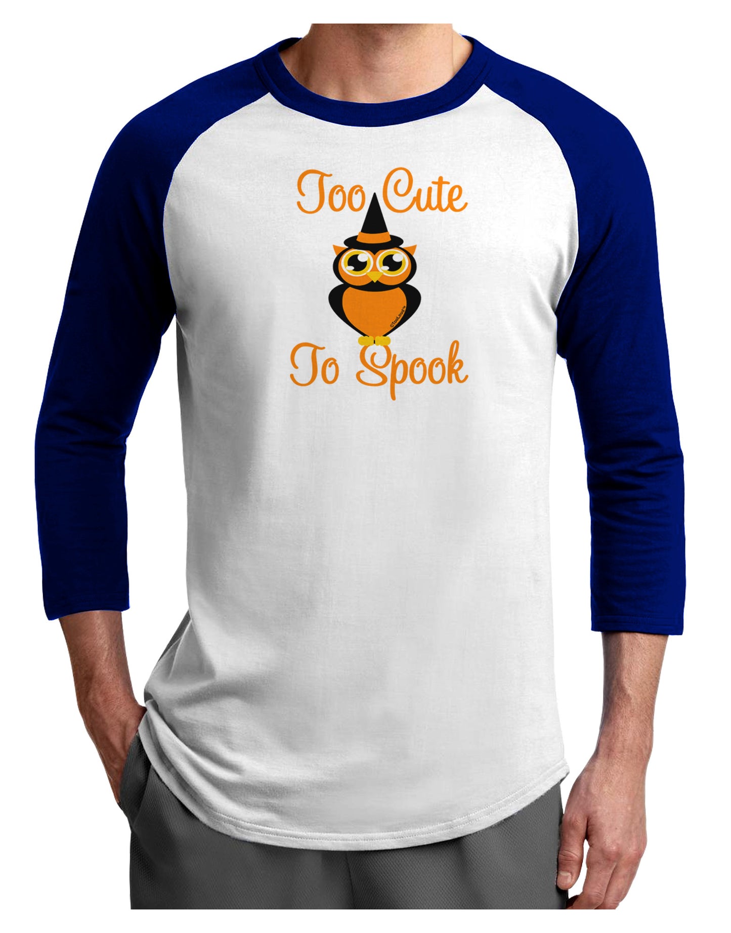 Owl Too Cute Orange Adult Raglan Shirt-Raglan Shirt-TooLoud-White-Royal-X-Small-Davson Sales