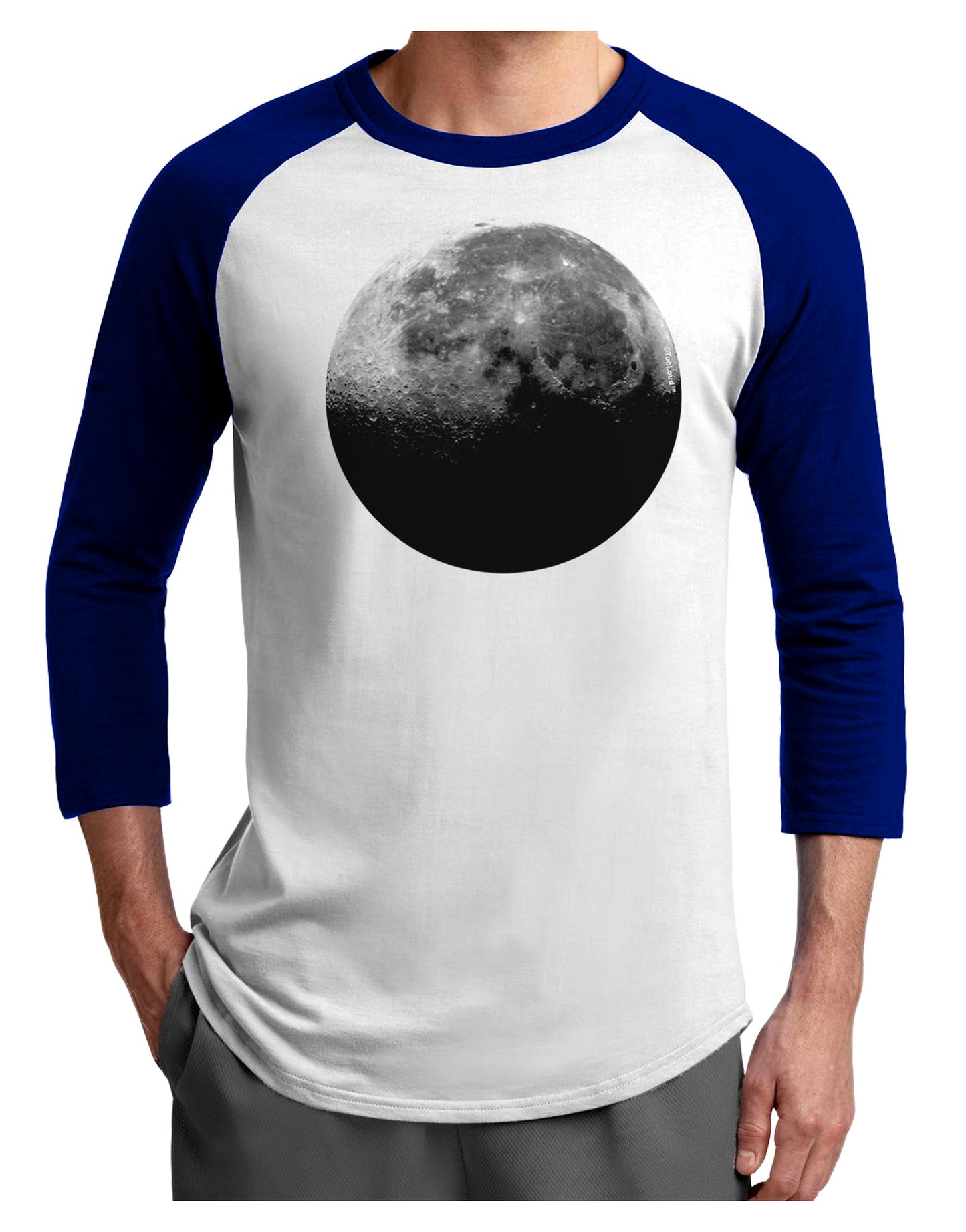 Moon of Earth Adult Raglan Shirt-Raglan Shirt-TooLoud-White-Royal-X-Small-Davson Sales