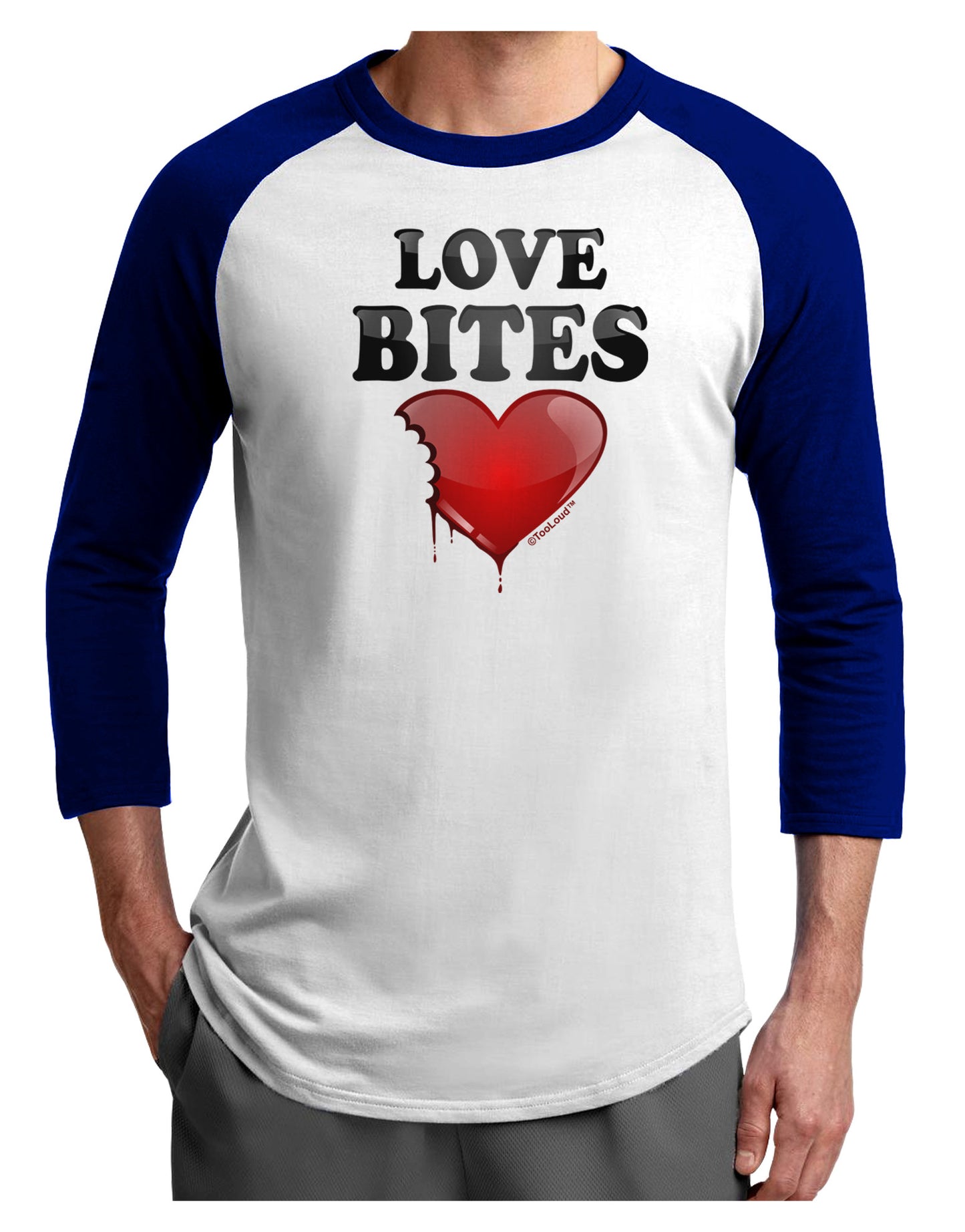 Love Bites Adult Raglan Shirt-Raglan Shirt-TooLoud-White-Royal-X-Small-Davson Sales