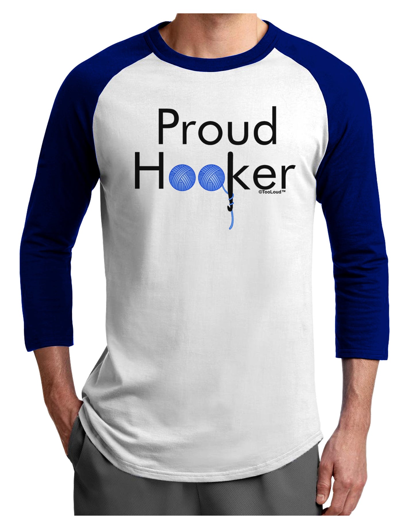 Proud Hooker Adult Raglan Shirt-Raglan Shirt-TooLoud-White-Royal-X-Small-Davson Sales