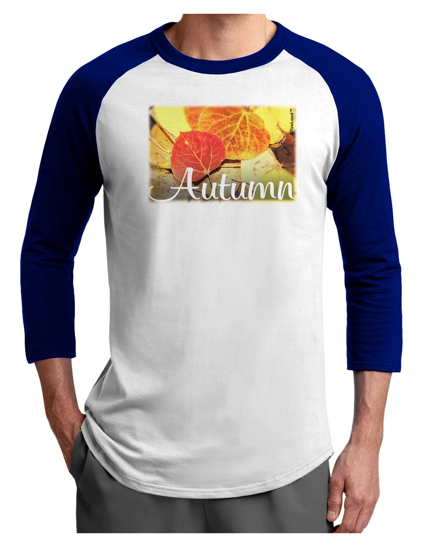 Colorado - Autumn Text Adult Raglan Shirt-Raglan Shirt-TooLoud-White-Royal-X-Small-Davson Sales