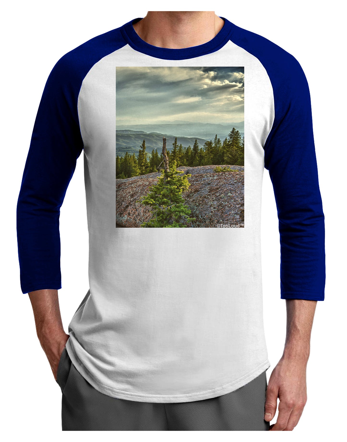 Nature Photography - Pine Kingdom Adult Raglan Shirt by-Raglan Shirt-TooLoud-White-Royal-X-Small-Davson Sales