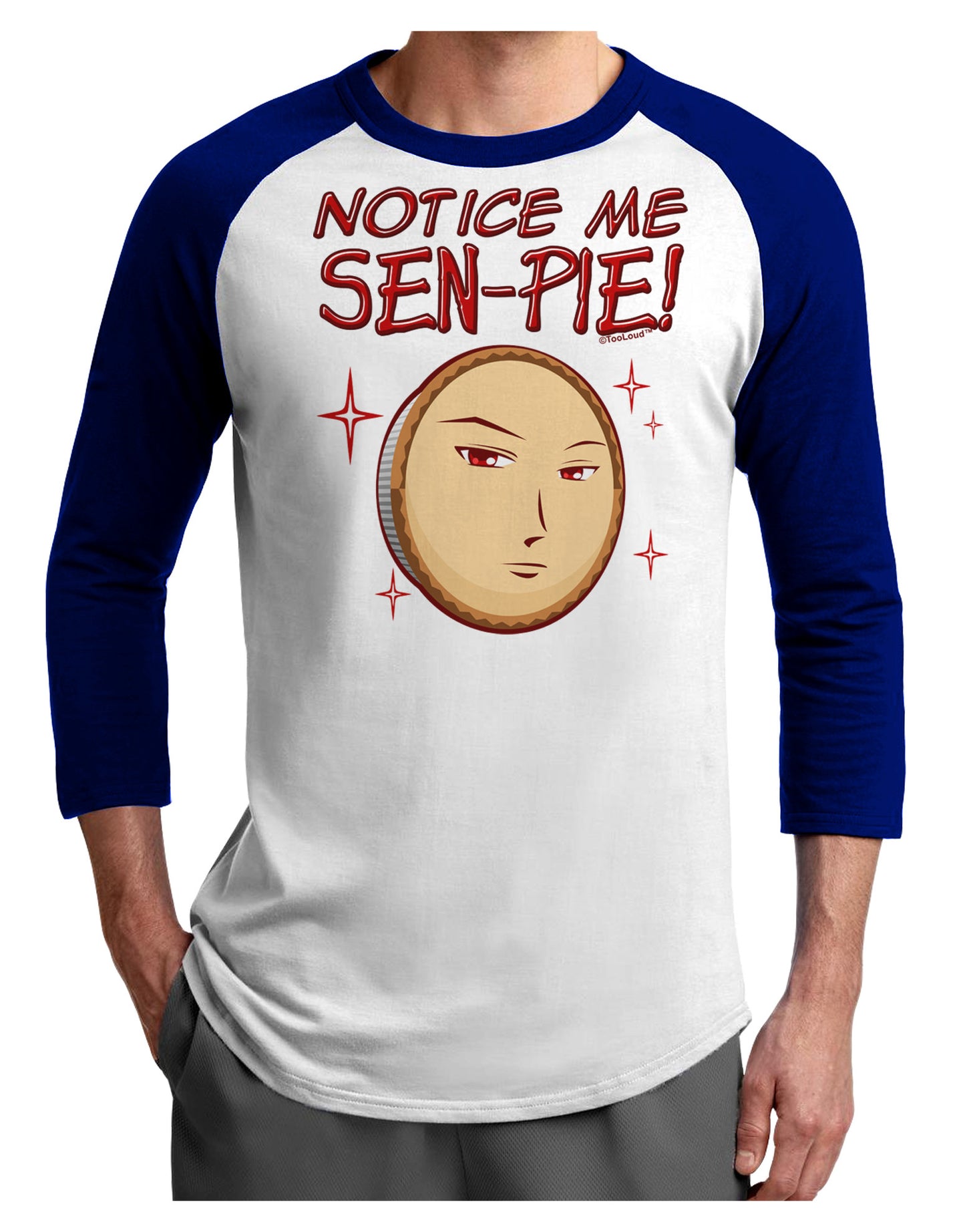 Notice Me Sen-pie Adult Raglan Shirt-Raglan Shirt-TooLoud-White-Royal-X-Small-Davson Sales