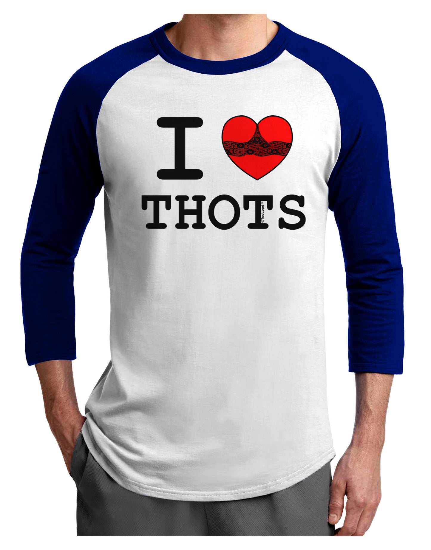 I Love Heart THOTS Adult Raglan Shirt-Raglan Shirt-TooLoud-White-Royal-X-Small-Davson Sales