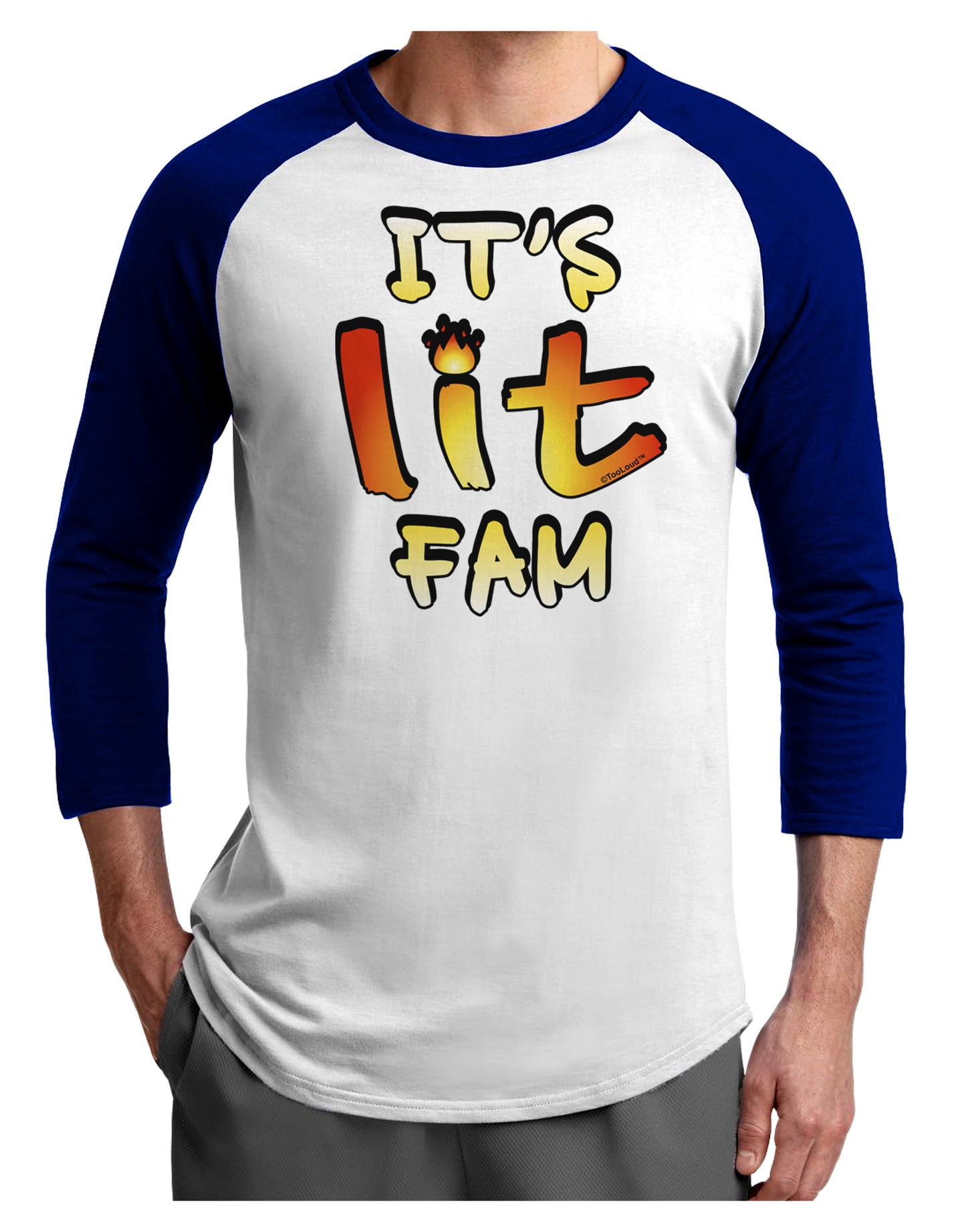 It's Lit Fam Adult Raglan Shirt-Raglan Shirt-TooLoud-White-Royal-X-Small-Davson Sales