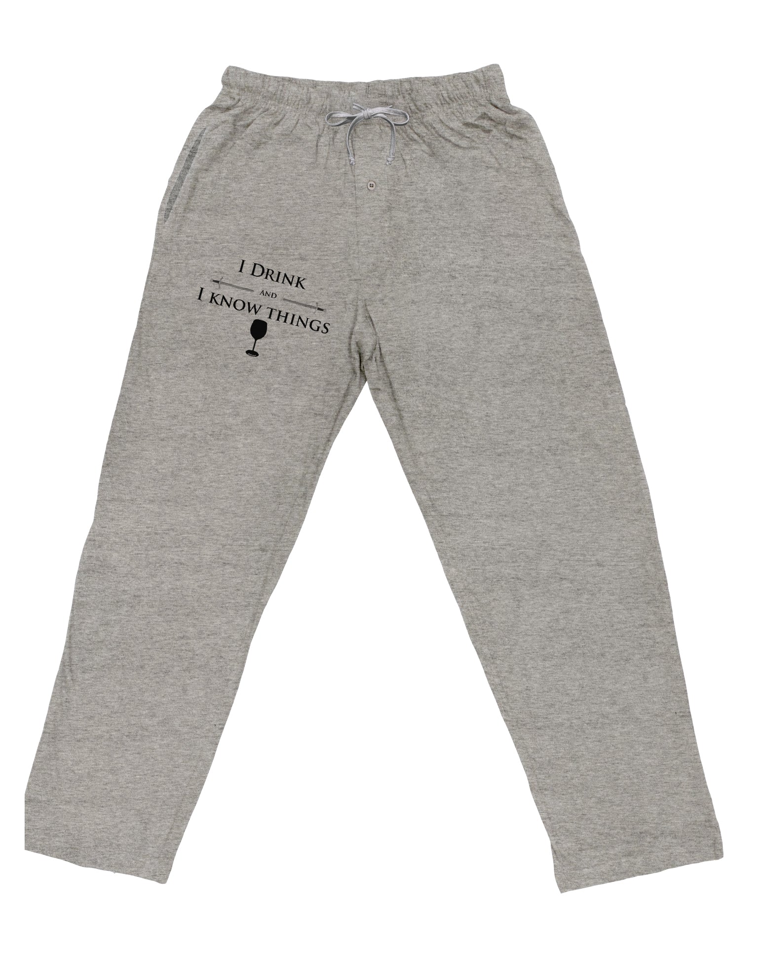 I Drink and I Know Things funny Adult Loose Fit Lounge Pants by TooLoud-Lounge Pants-TooLoud-Ash-Gray-Small-Davson Sales