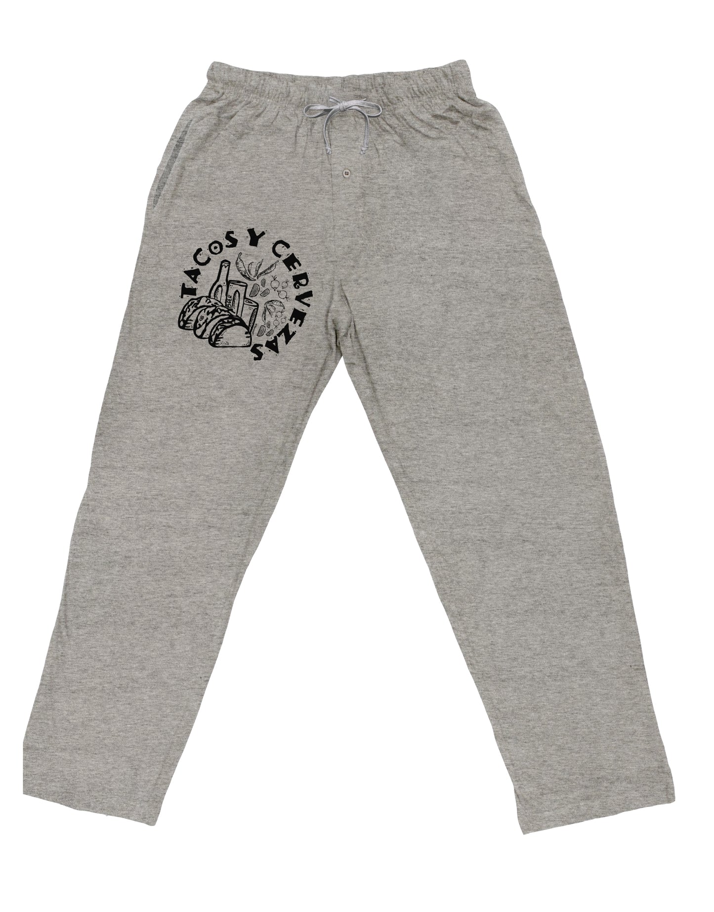 TooLoud Tacos Y Cervezas Adult Loose Fit Lounge Pants-Lounge Pants-TooLoud-Ash-Gray-Small-Davson Sales