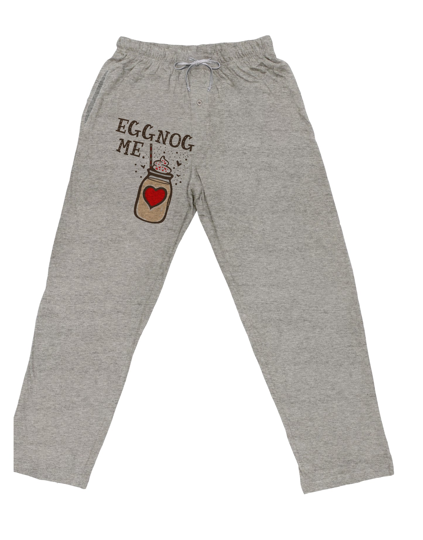 TooLoud Eggnog Me Adult Loose Fit Lounge Pants-Lounge Pants-TooLoud-Ash-Gray-Small-Davson Sales