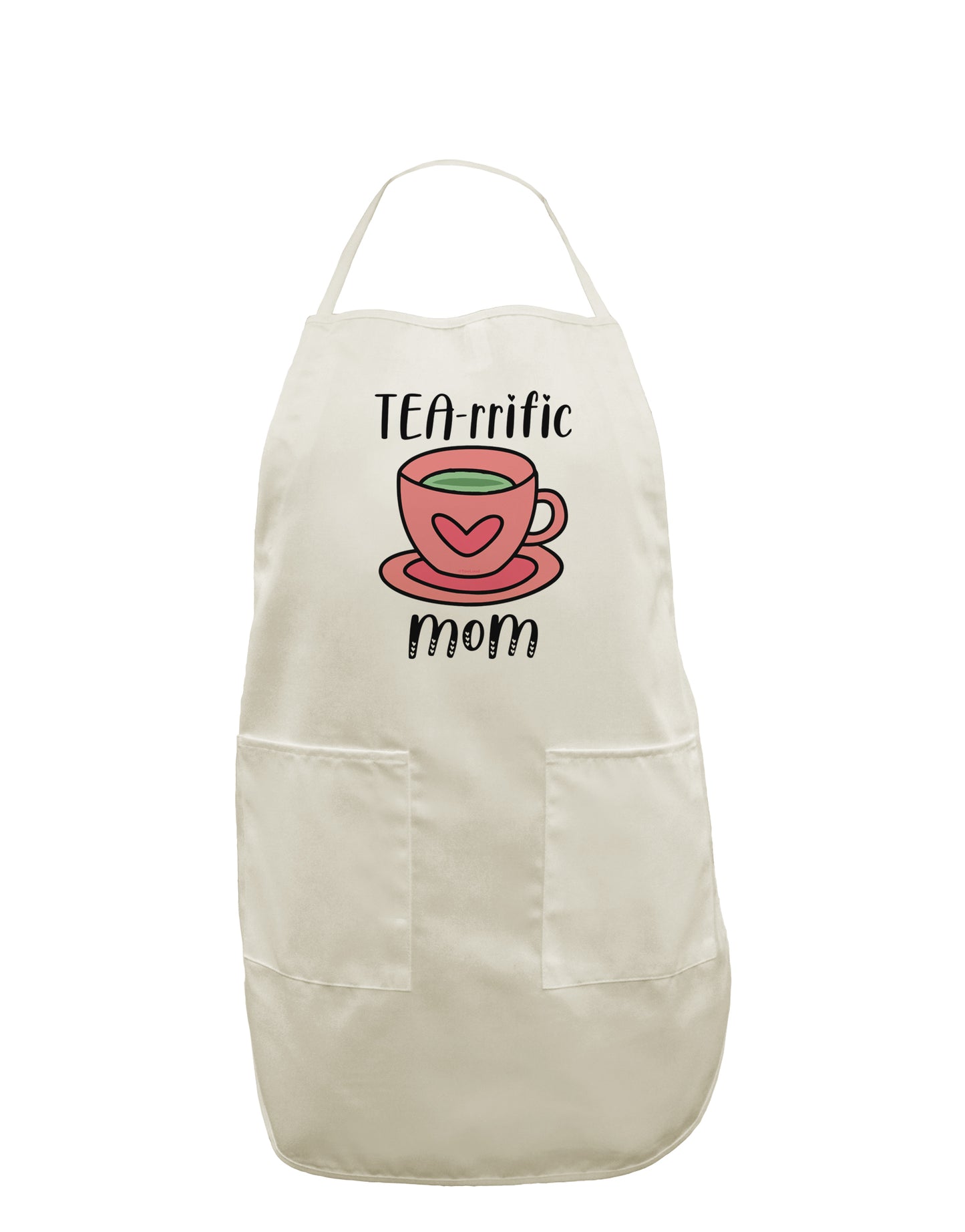 TooLoud TEA-RRIFIC Mom White Plus Size Apron-Bib Apron-TooLoud-Davson Sales