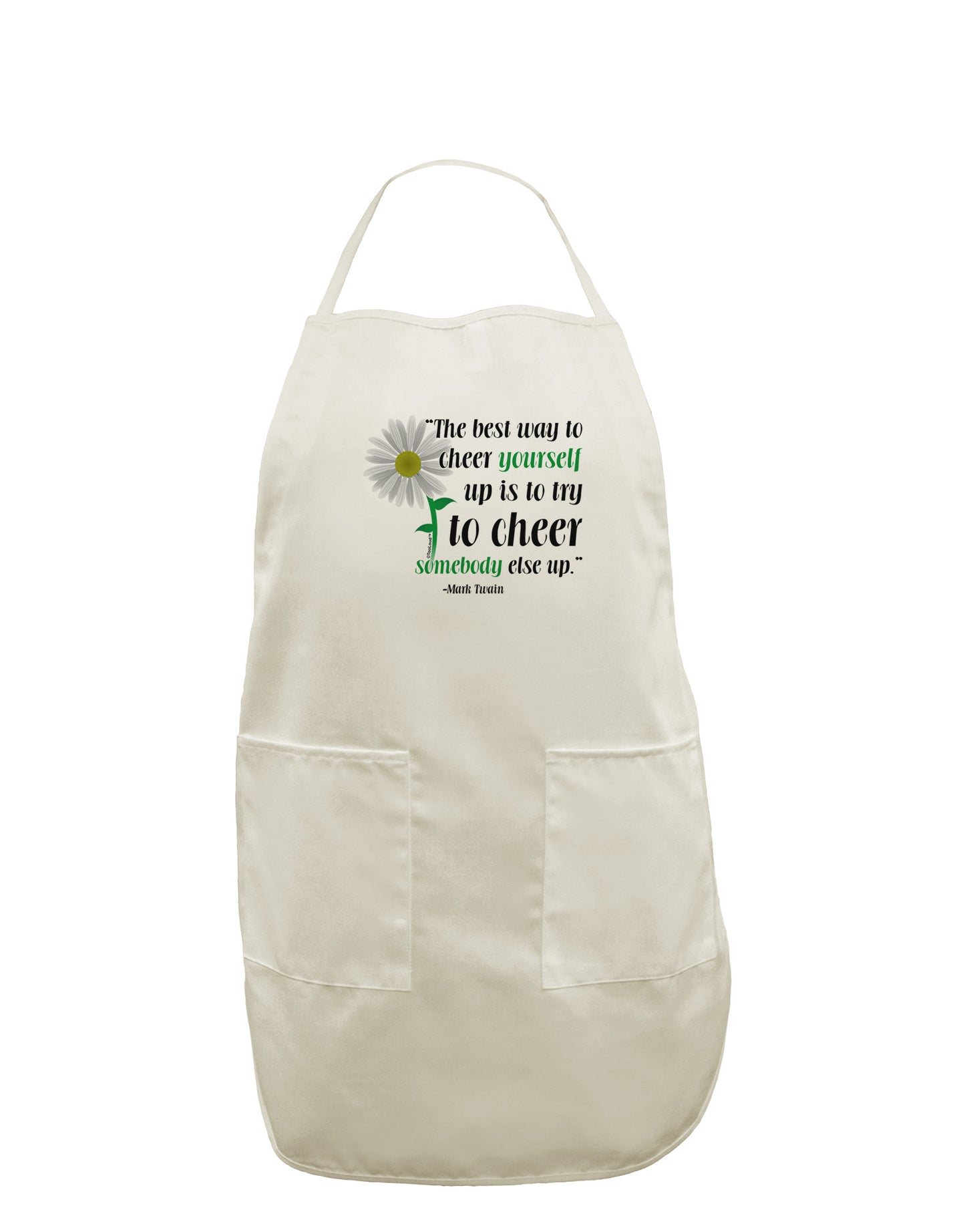 Cheer Yourself Up Mark Twain White Plus Size Apron-Bib Apron-TooLoud-White-OSFM-PlusSize-Davson Sales