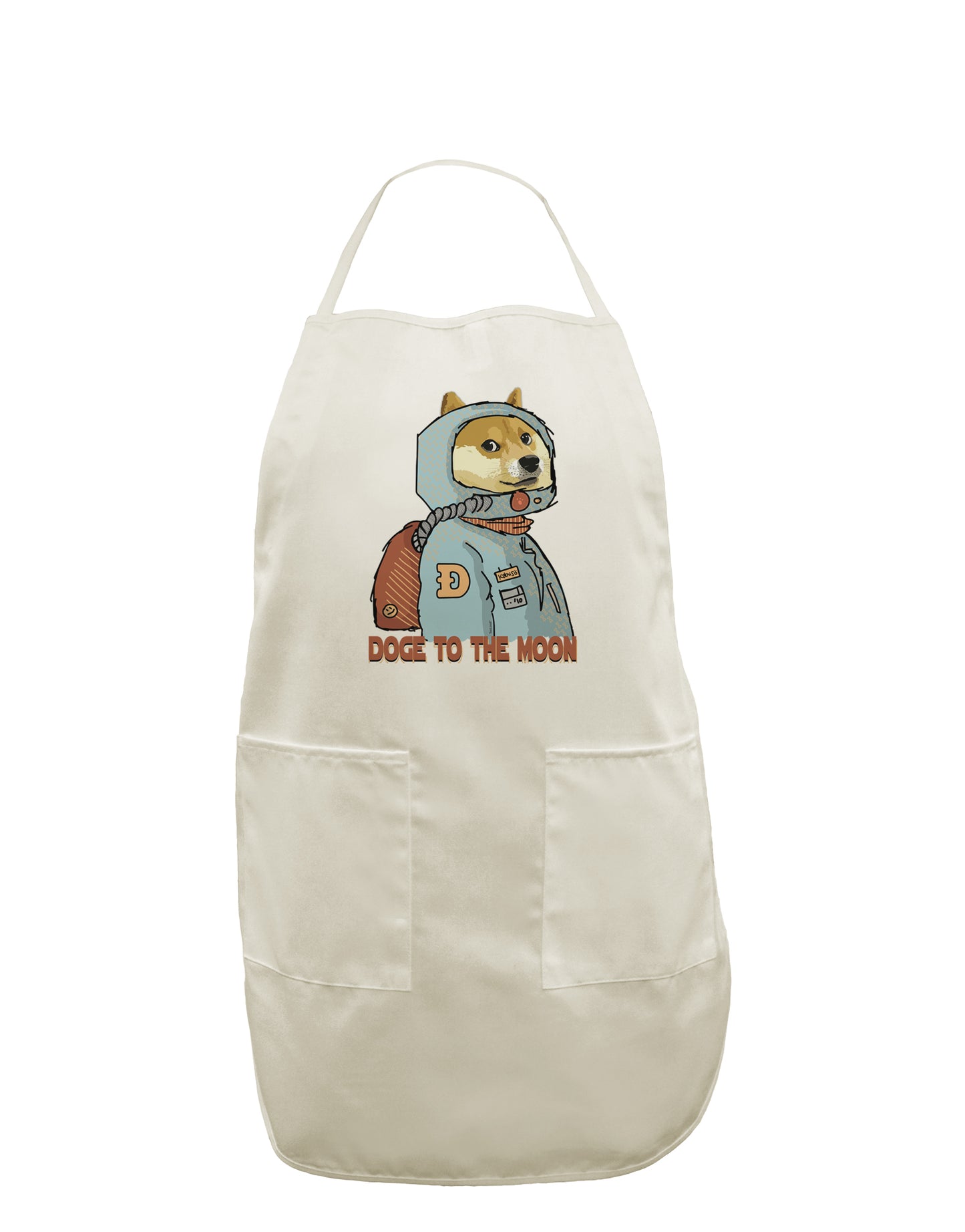 TooLoud Doge to the Moon White Plus Size Apron-Bib Apron-TooLoud-Davson Sales