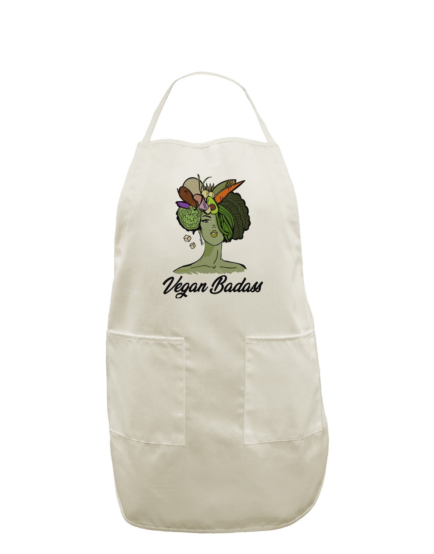 TooLoud Vegan Badass White Plus Size Apron-Bib Apron-TooLoud-Davson Sales