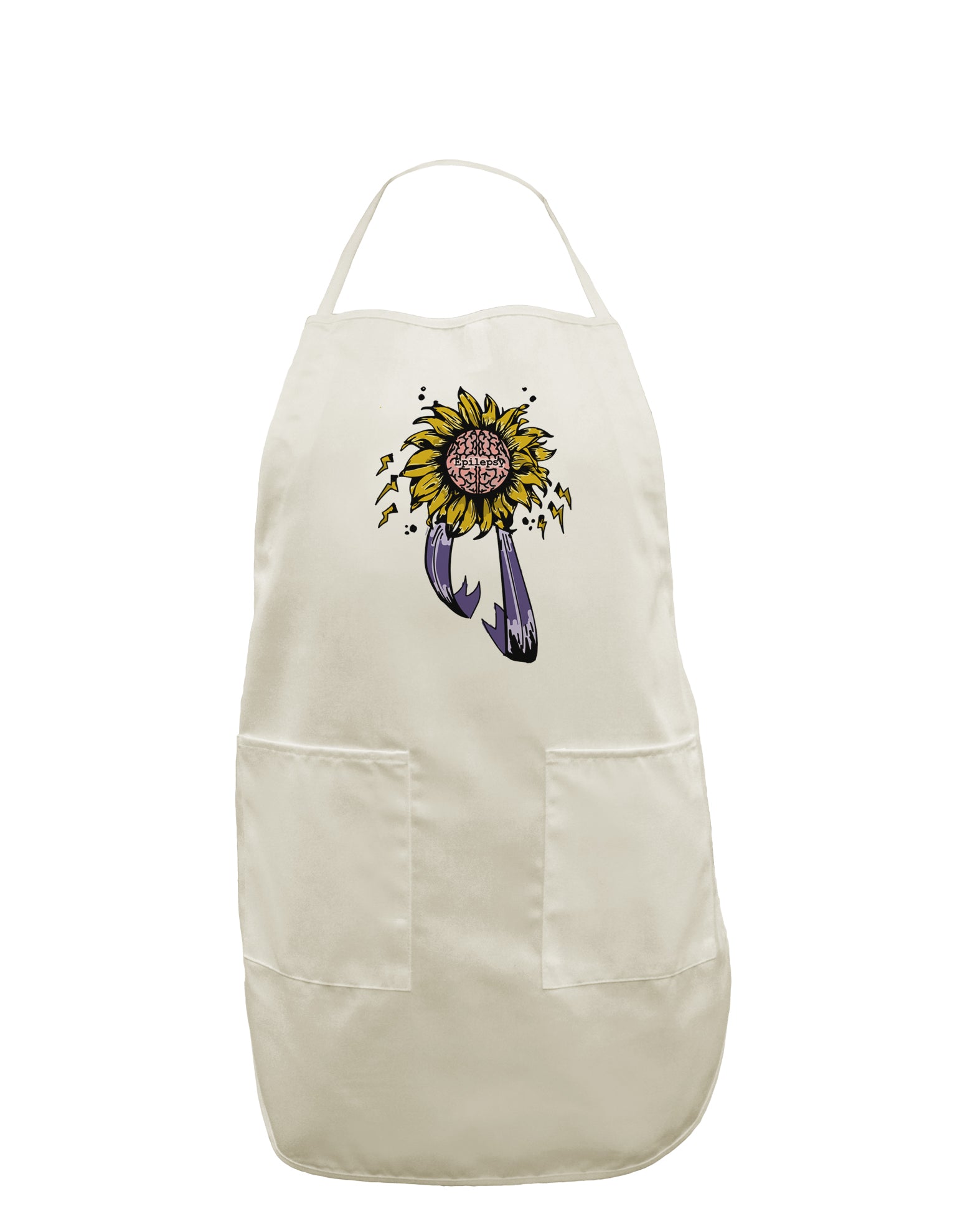 TooLoud Epilepsy Awareness White Plus Size Apron-Bib Apron-TooLoud-Davson Sales