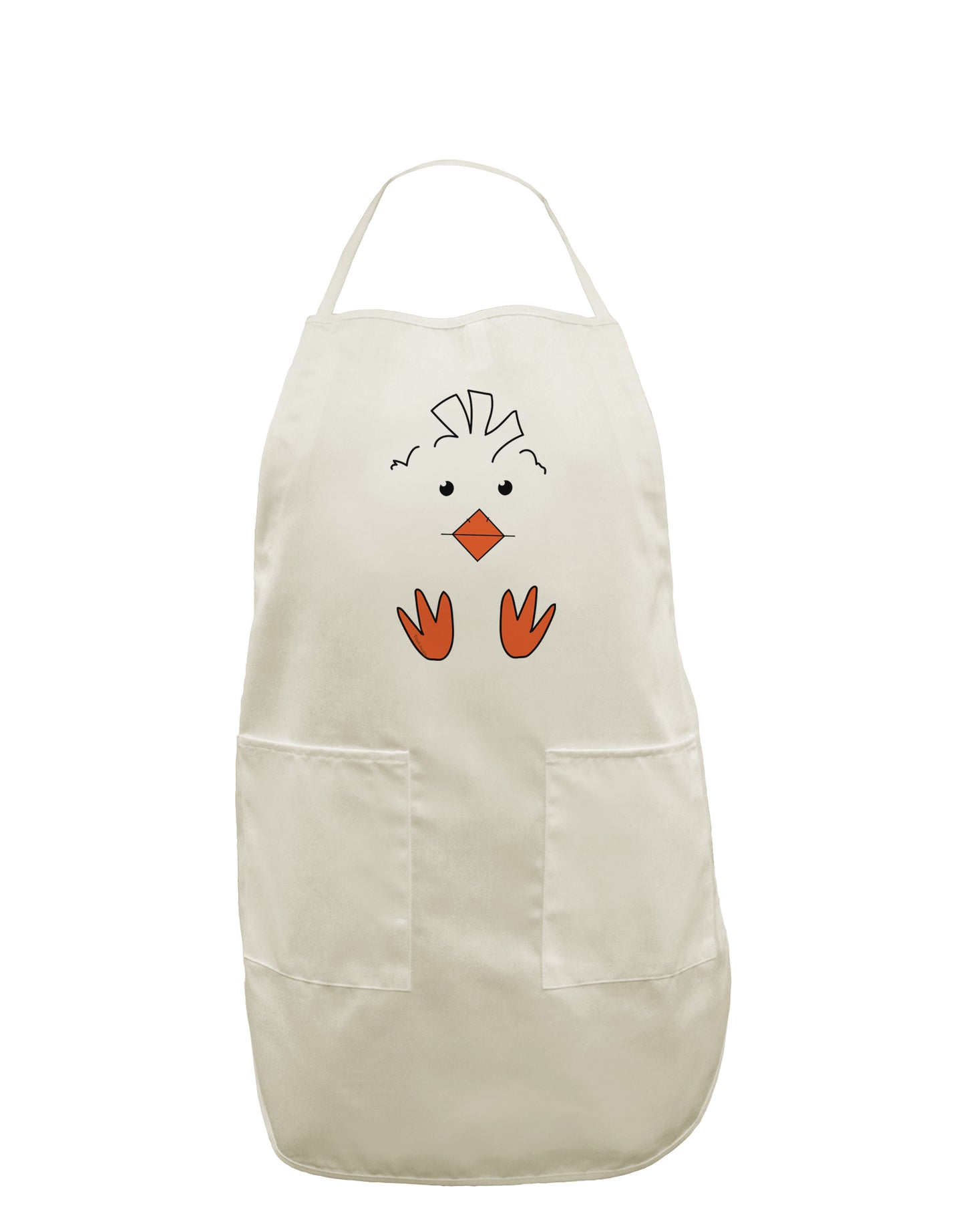 TooLoud Cute Easter Chick Face White Plus Size Apron-Bib Apron-TooLoud-Davson Sales