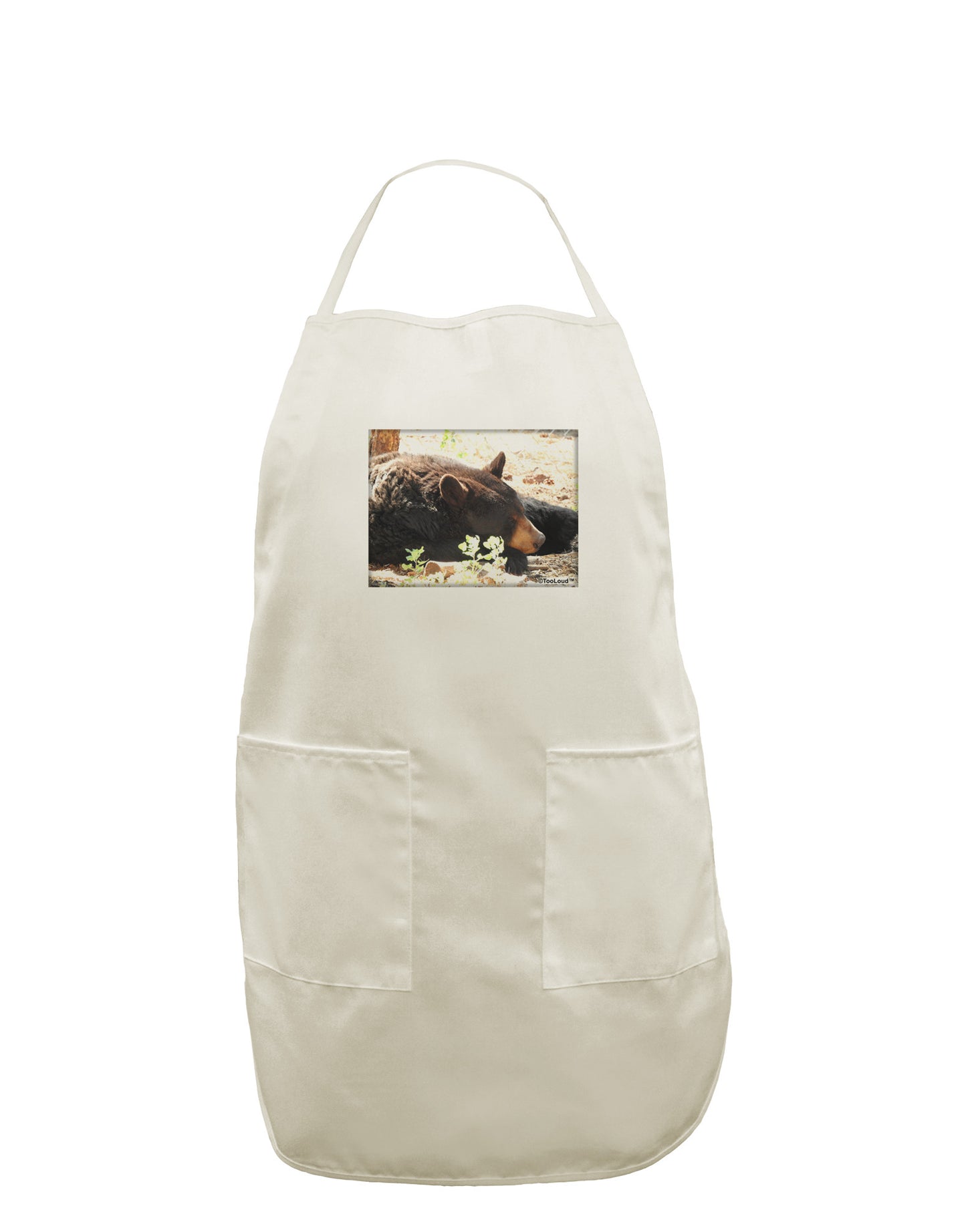 Laying Black Bear White Plus Size Apron-Bib Apron-TooLoud-White-OSFM-PlusSize-Davson Sales