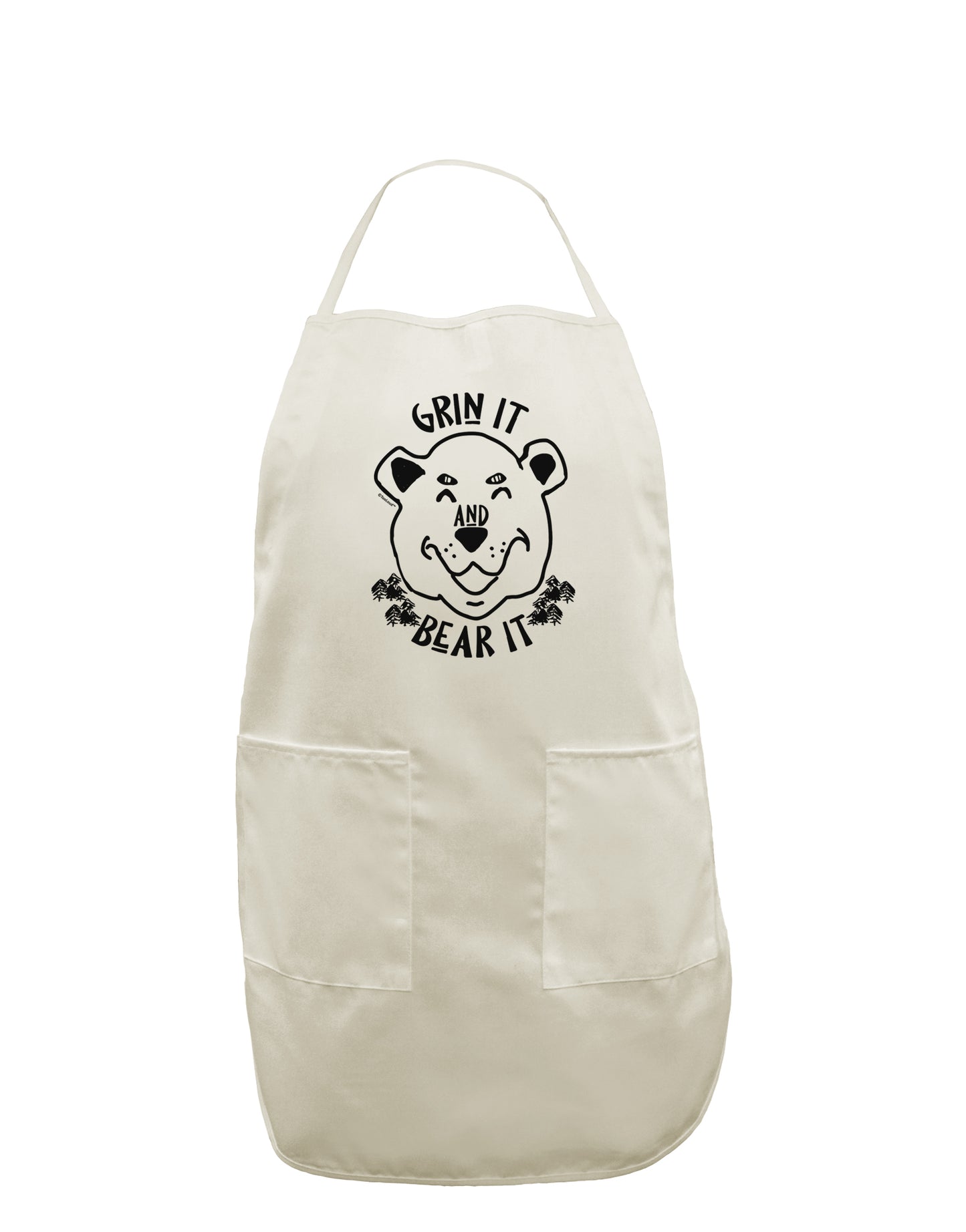 TooLoud Grin and bear it White Plus Size Apron-Bib Apron-TooLoud-Davson Sales