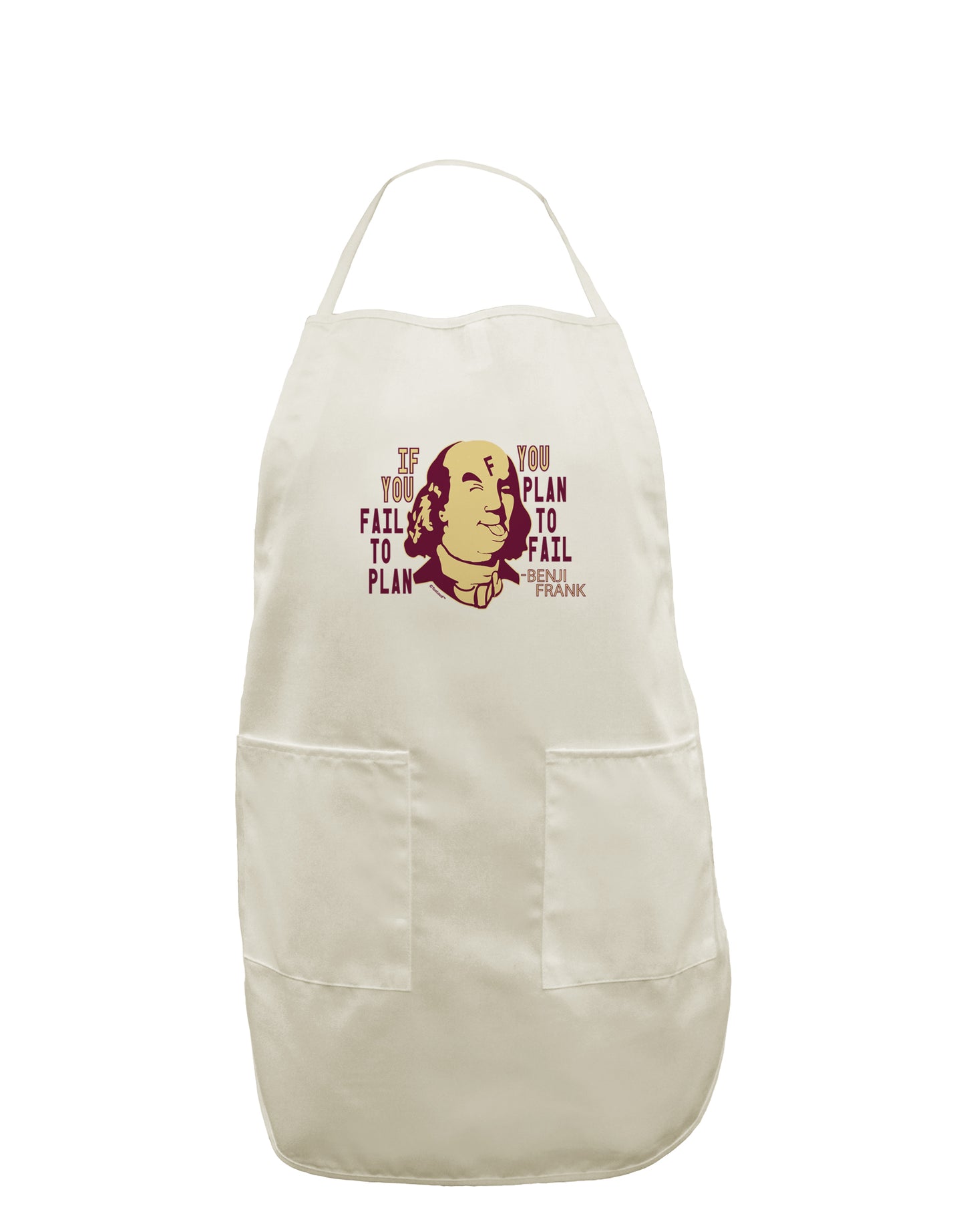 TooLoud If you Fail to Plan, you Plan to Fail-Benjamin Franklin White Plus Size Apron-Bib Apron-TooLoud-Davson Sales