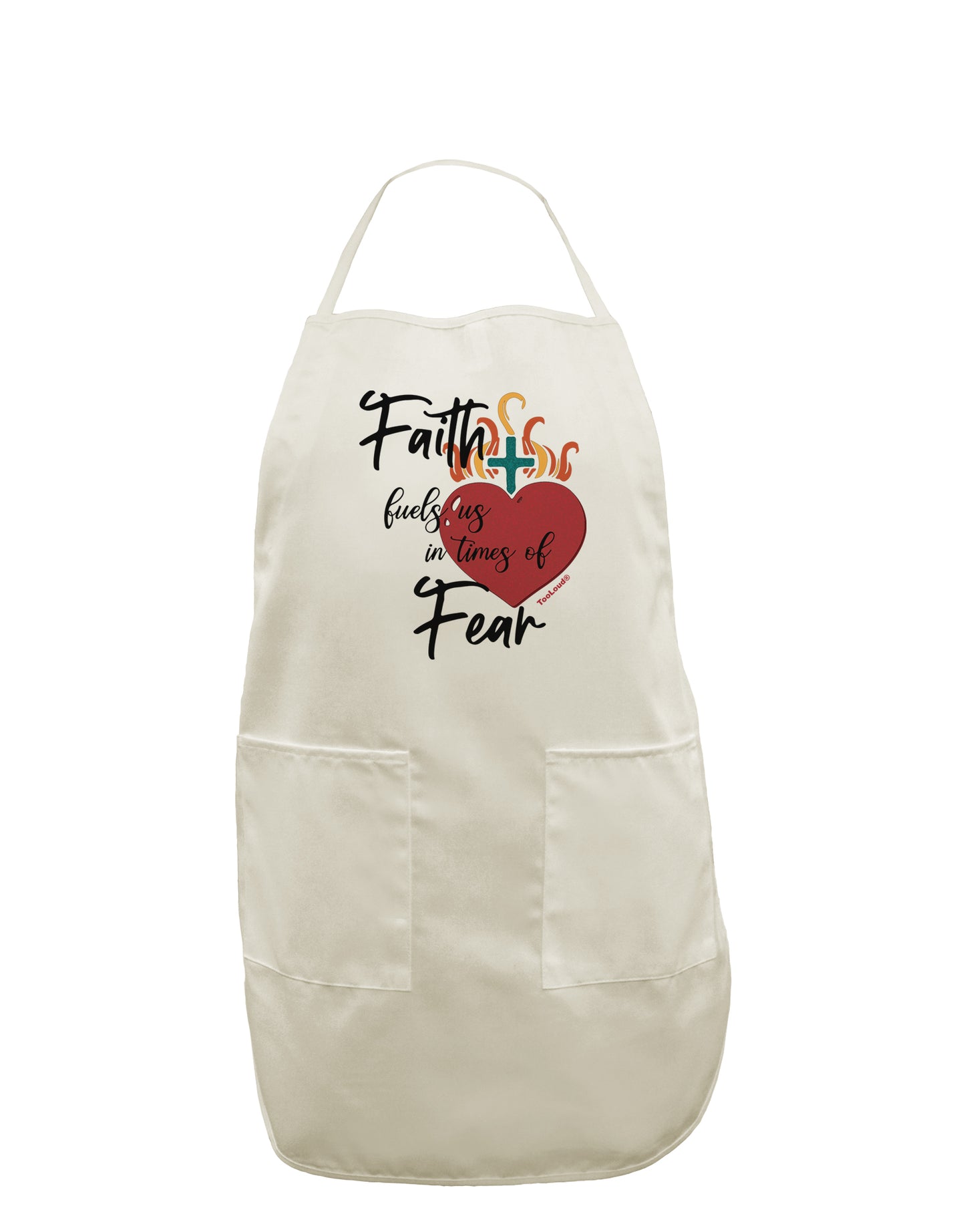 TooLoud Faith Fuels us in Times of Fear White Plus Size Apron-Bib Apron-TooLoud-Davson Sales