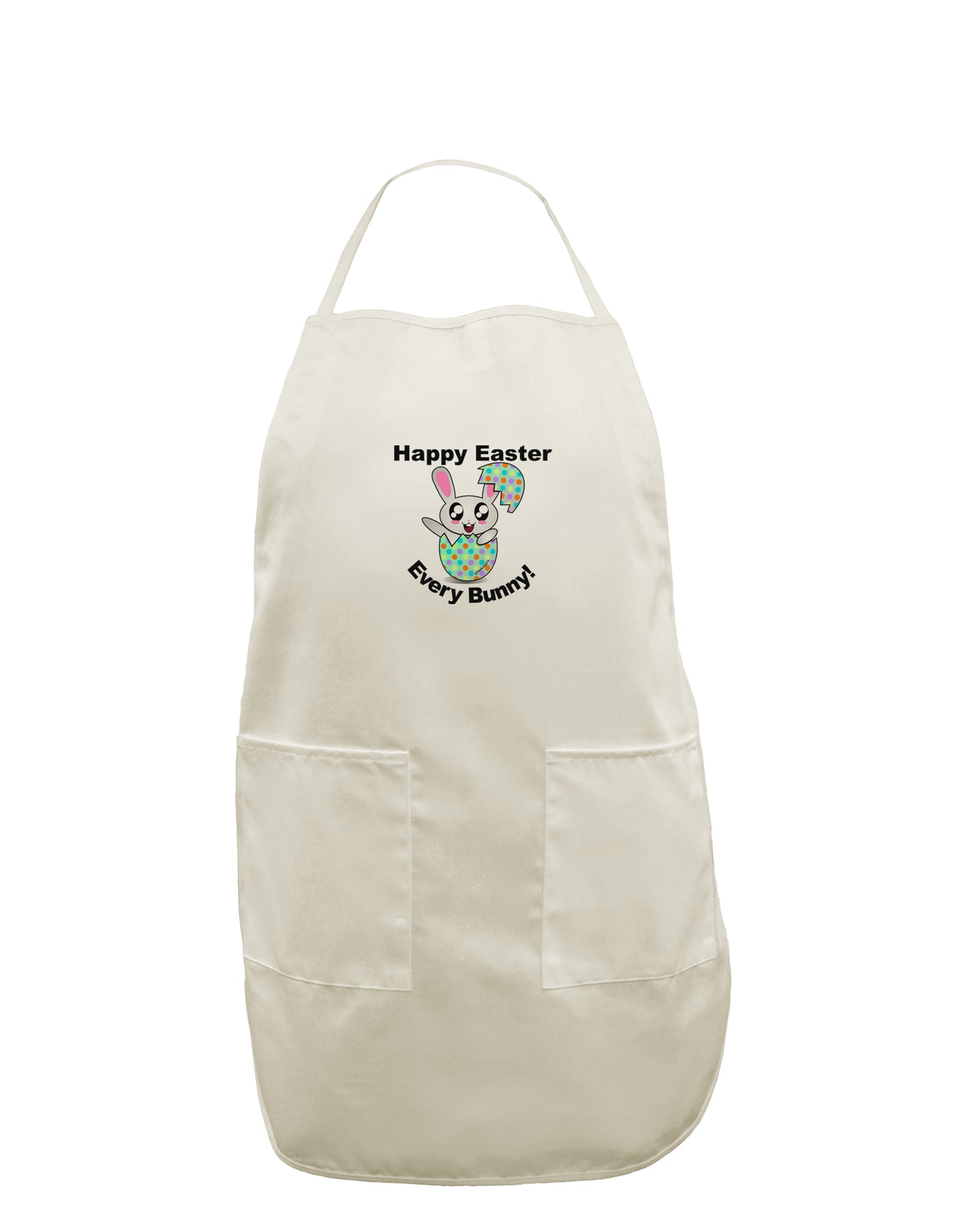 Happy Easter Every Bunny White Plus Size Apron by TooLoud-Bib Apron-TooLoud-White-OSFM-PlusSize-Davson Sales