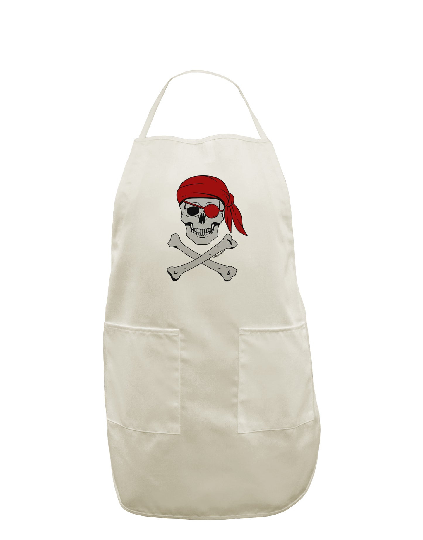 Pirate Skull White Plus Size Apron-Bib Apron-TooLoud-White-OSFM-PlusSize-Davson Sales