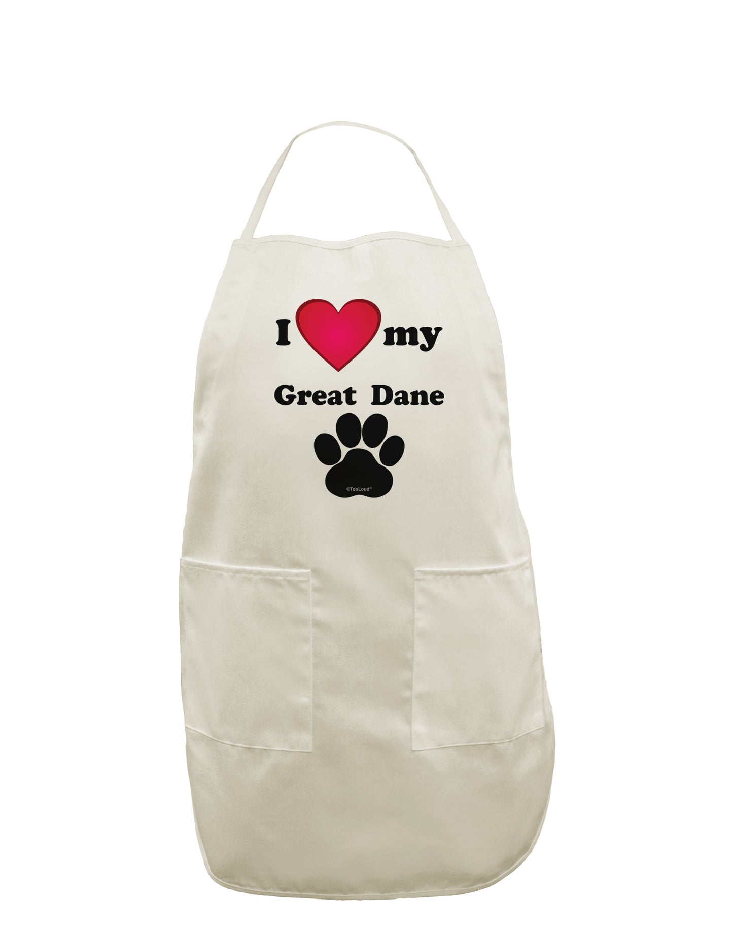 I Heart My Great Dane White Plus Size Apron by TooLoud-Bib Apron-TooLoud-White-OSFM-PlusSize-Davson Sales
