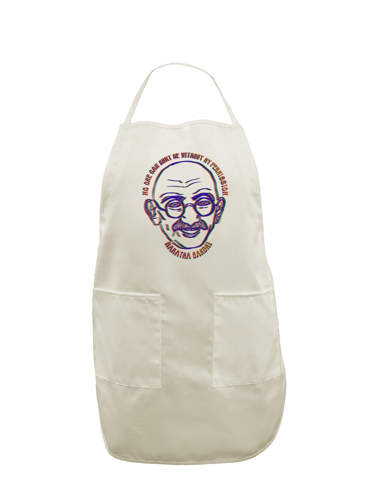 TooLoud No one can hurt me without my permission Ghandi White Plus Size Apron-Bib Apron-TooLoud-Davson Sales