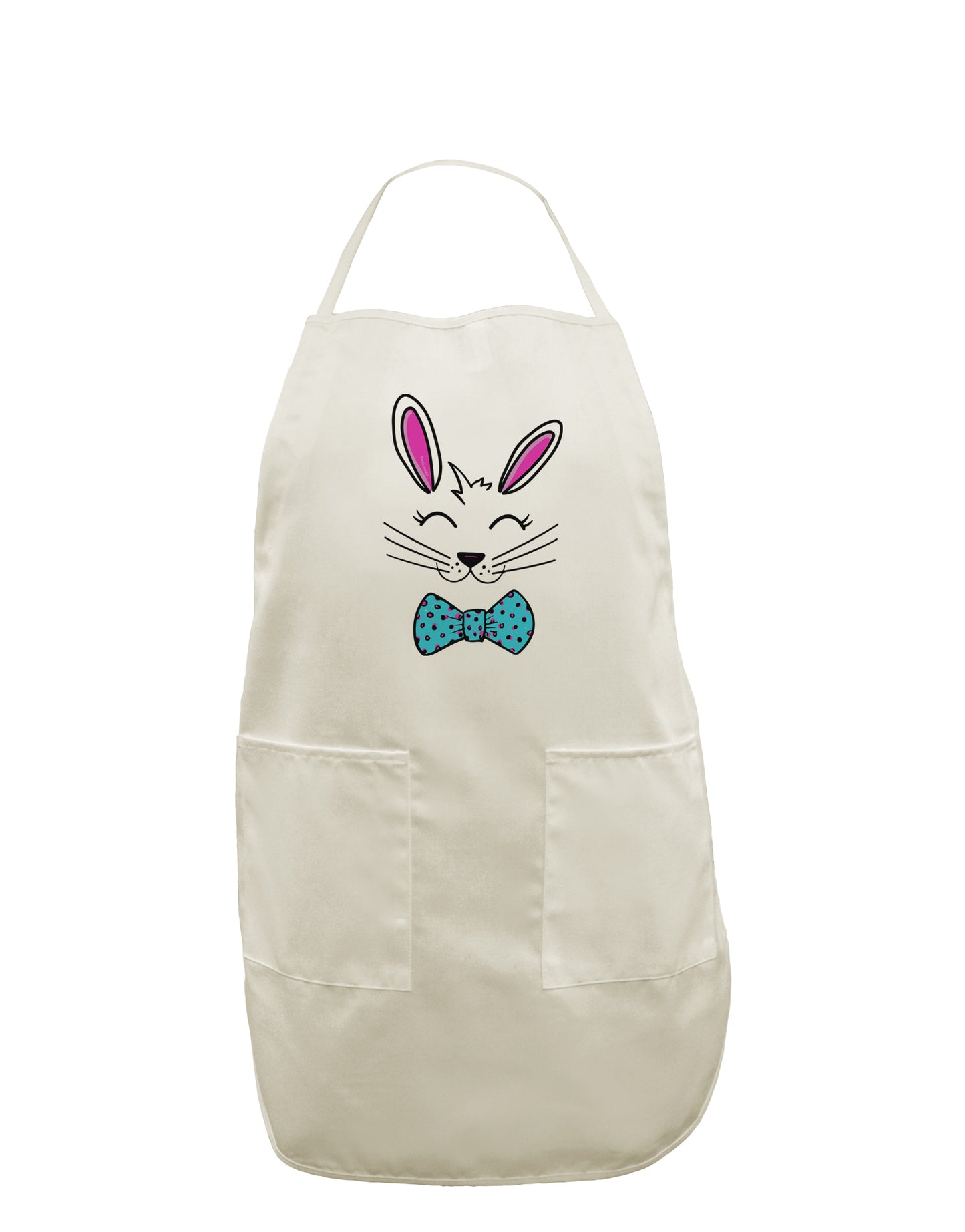 TooLoud Happy Easter Bunny Face White Plus Size Apron-Bib Apron-TooLoud-Davson Sales