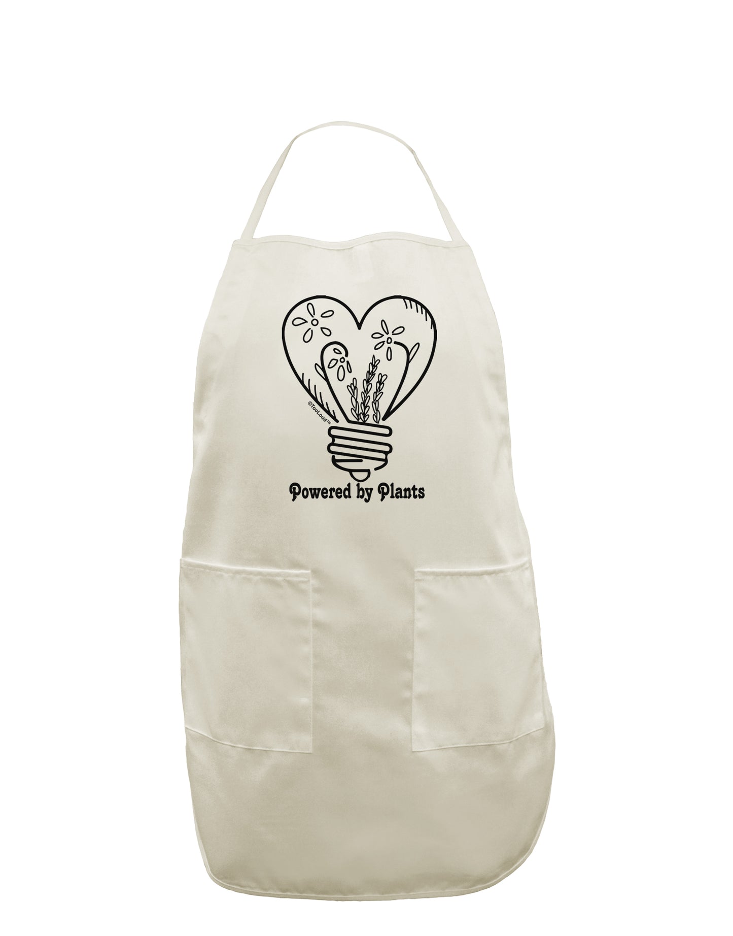 TooLoud Powered by Plants White Plus Size Apron-Bib Apron-TooLoud-Davson Sales