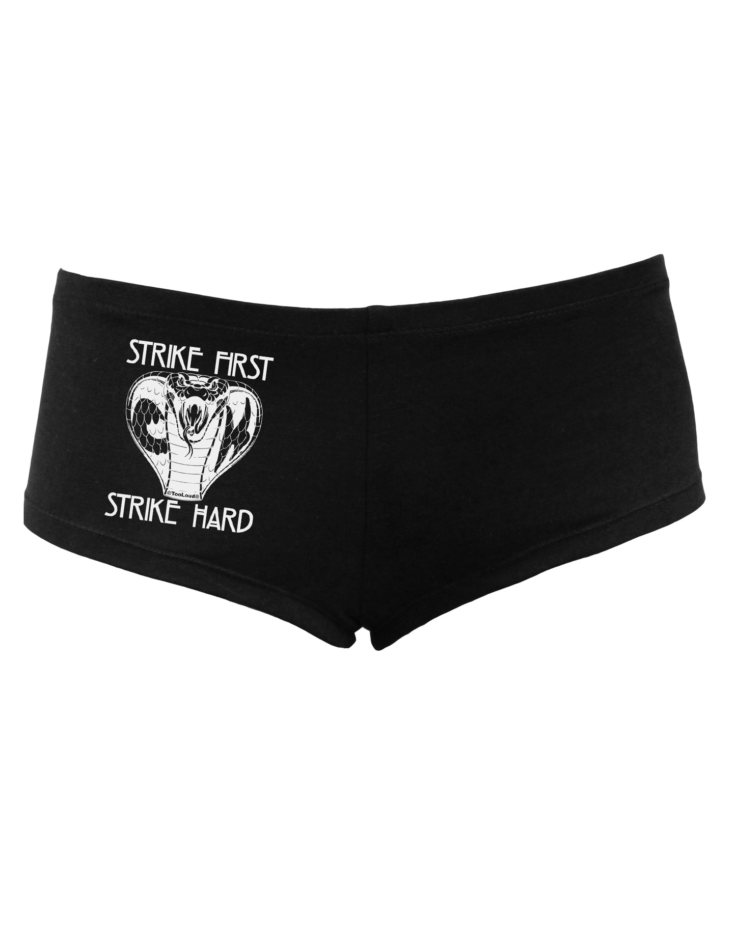 TooLoud Strike First Strike Hard Cobra Womens Boyshorts-Boyshorts-TooLoud-Black-Small-Davson Sales