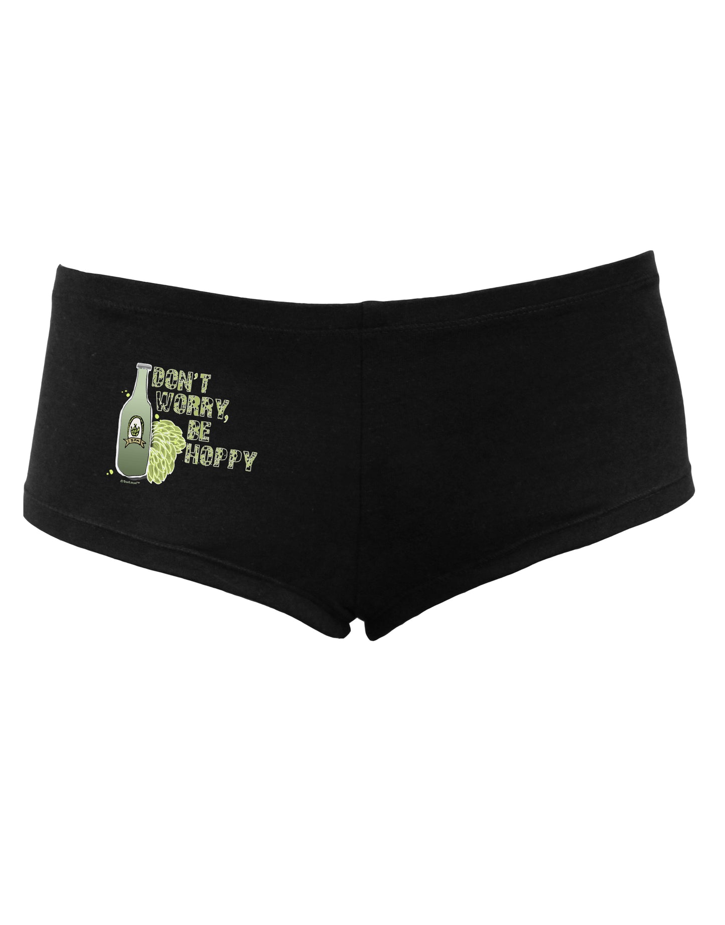 TooLoud Don't Worry Be Hoppy Womens Dark Boyshorts-Boyshorts-TooLoud-Black-Small-Davson Sales