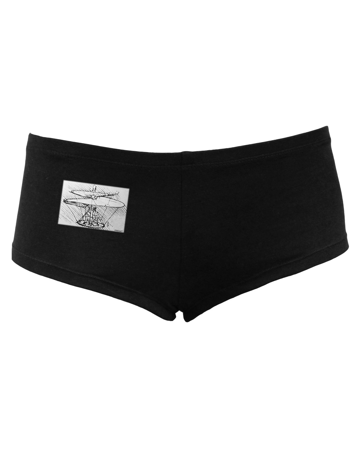 Helicopter Sketch Women's Dark Boyshorts-Boyshorts-TooLoud-Black-Small-Davson Sales