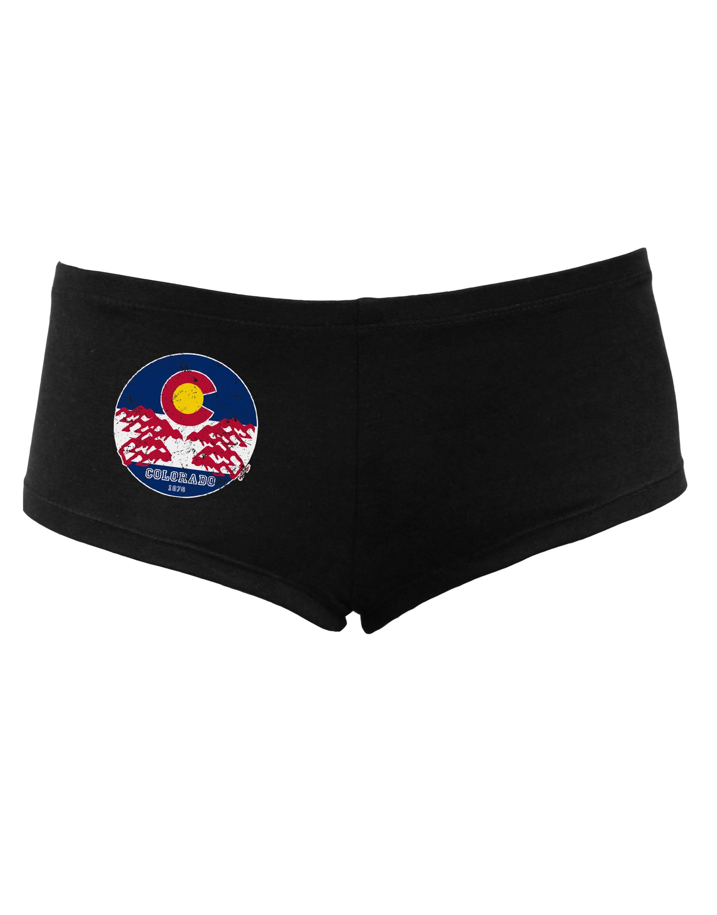 TooLoud Grunge Colorado Rocky Mountain Bighorn Sheep Flag Womens Boyshorts-Boyshorts-TooLoud-Black-Small-Davson Sales