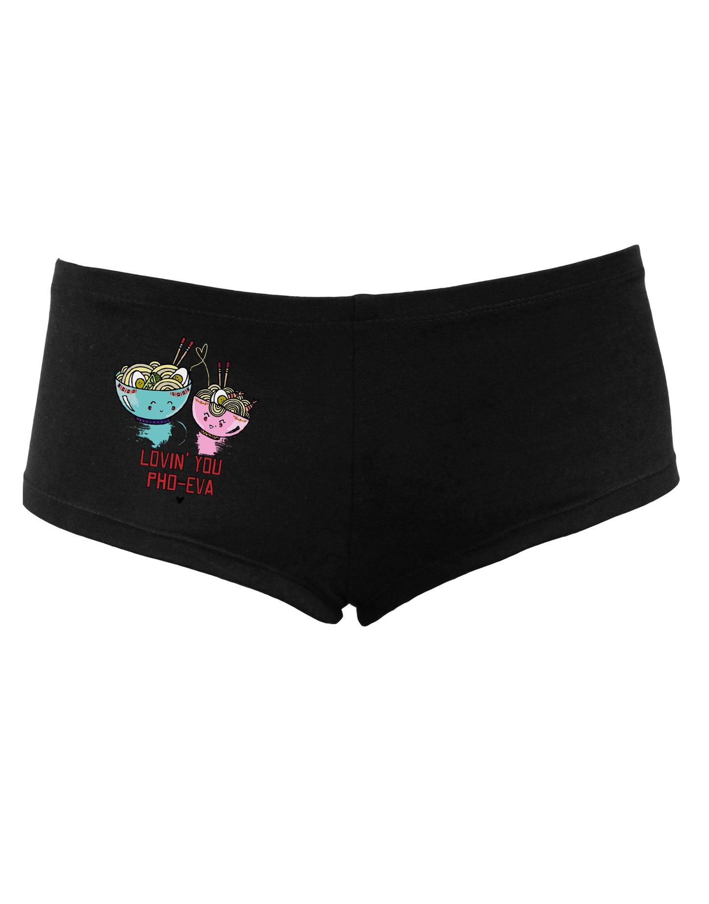 TooLoud Lovin you Pho Eva Womens Dark Boyshorts-Boyshorts-TooLoud-Black-Small-Davson Sales