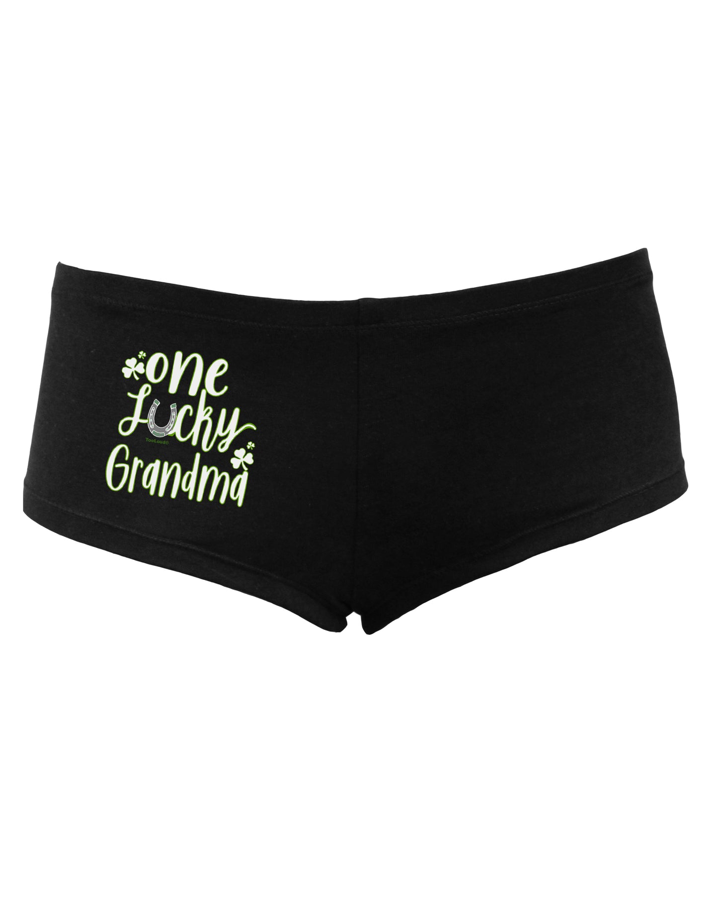 TooLoud One Lucky Grandma Shamrock Womens Boyshorts-Boyshorts-TooLoud-Black-Small-Davson Sales