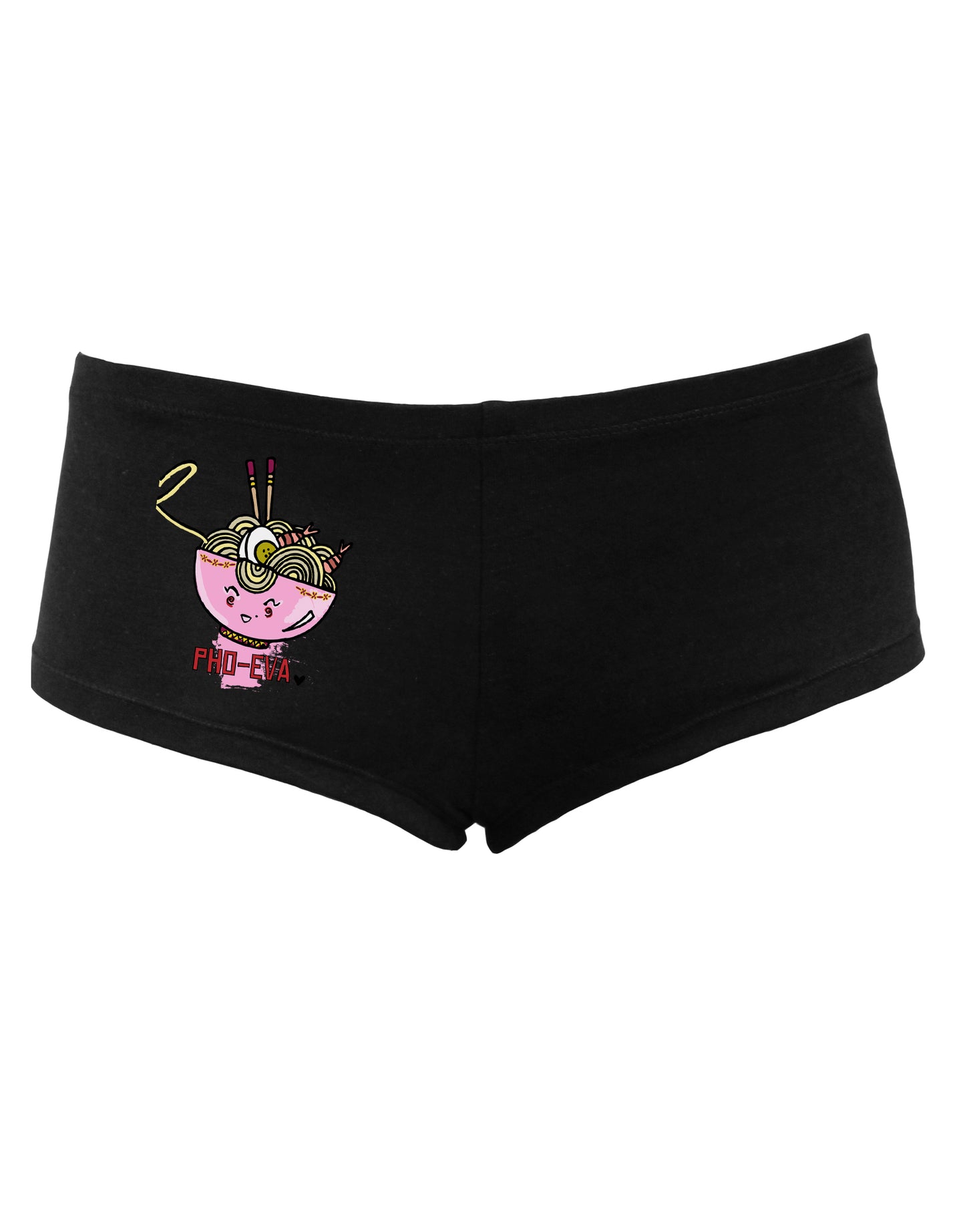 TooLoud Matching Pho Eva Pink Pho Bowl Womens Dark Boyshorts-Boyshorts-TooLoud-Black-Small-Davson Sales