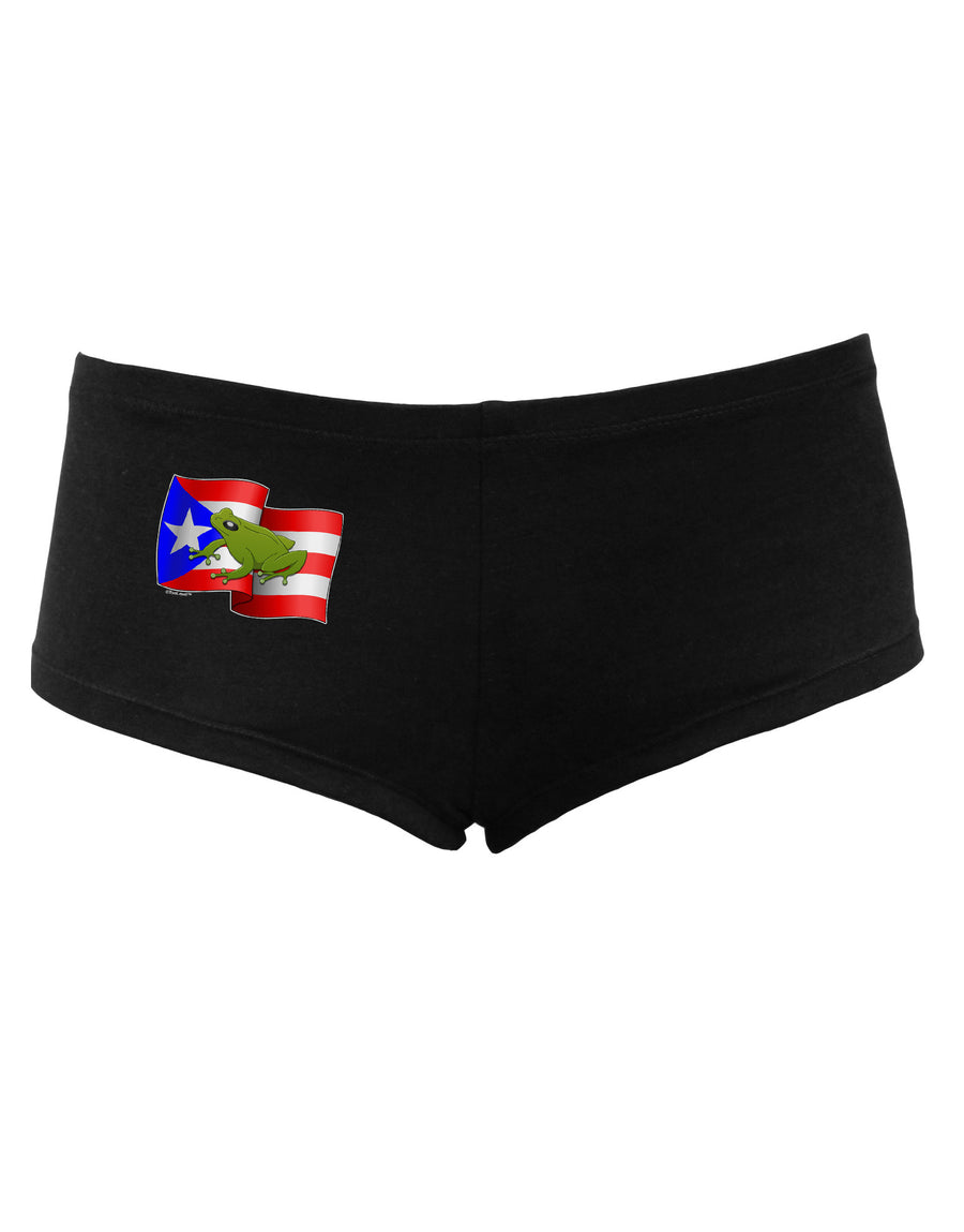 Puerto Rico Coqui Women's Dark Boyshorts-Boyshorts-TooLoud-Black-Small-Davson Sales