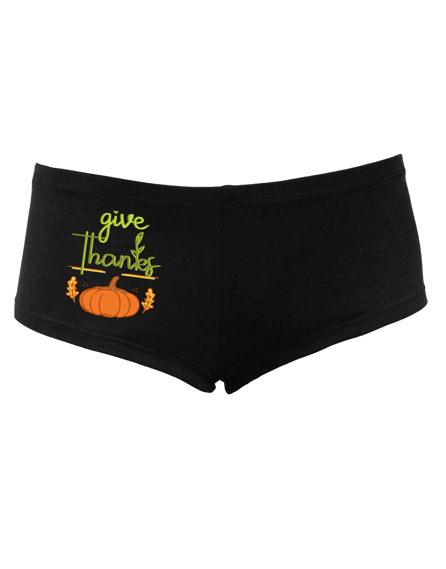 TooLoud Give Thanks Womens Boyshorts-Boyshorts-TooLoud-Black-Small-Davson Sales