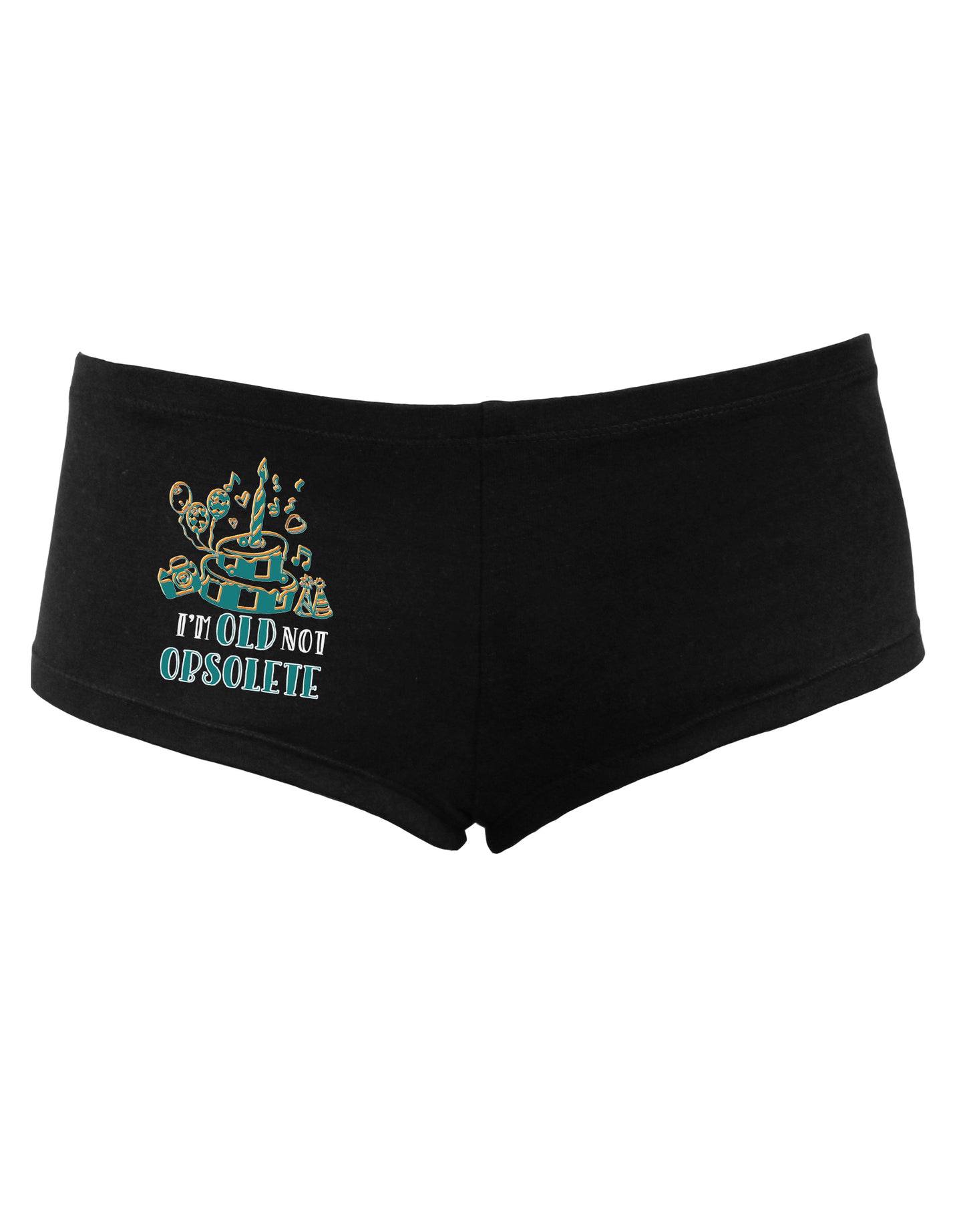 TooLoud Im Old Not Obsolete Womens Dark Boyshorts-Boyshorts-TooLoud-Black-Small-Davson Sales